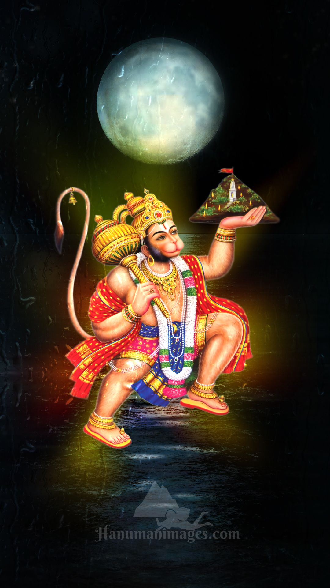 1080x1920 Flying Hanuman Ji Wallpaper