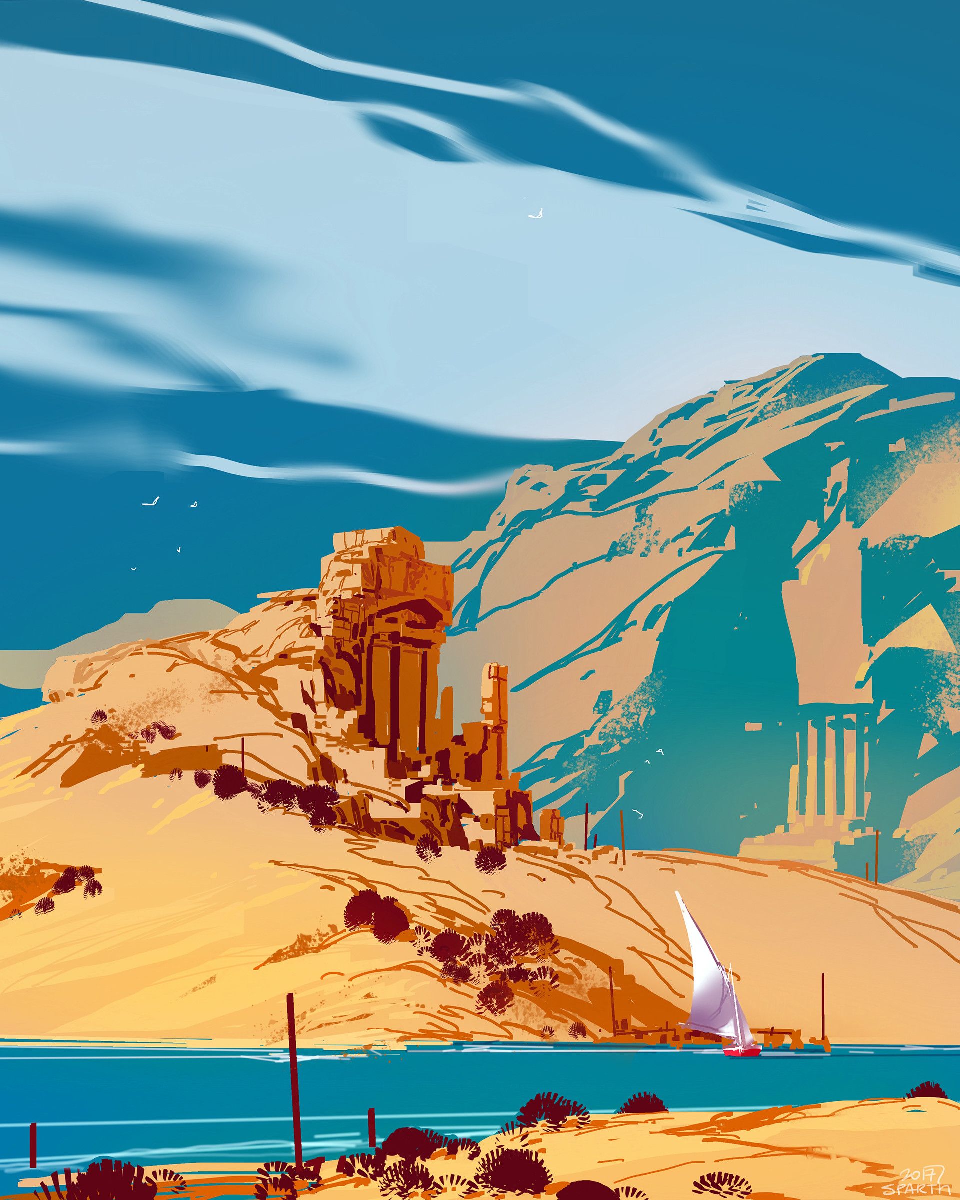 1920x2400 Desert Sketch [1920 x 2400]
