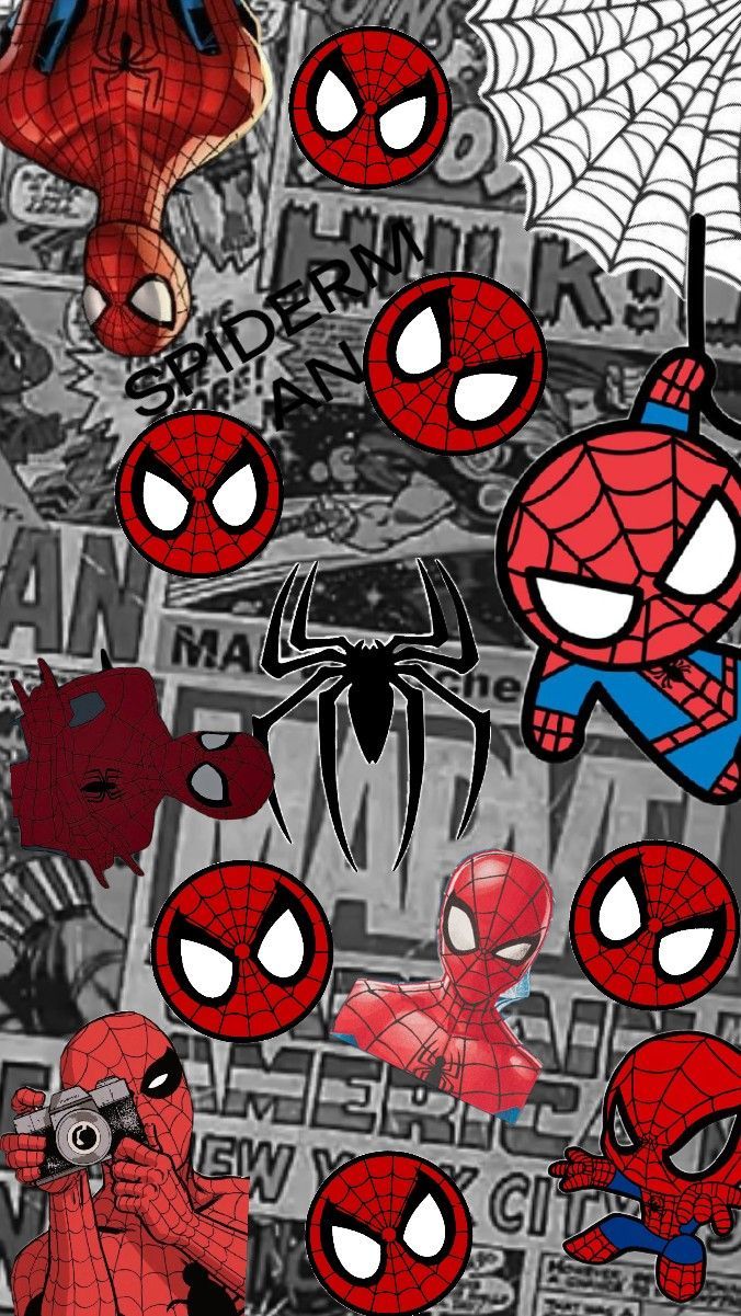 676x1201 Shuffles. Spiderman wallpaper aesthetic cartoon, Cute spiderman background, Spiderman y2k wallpaper