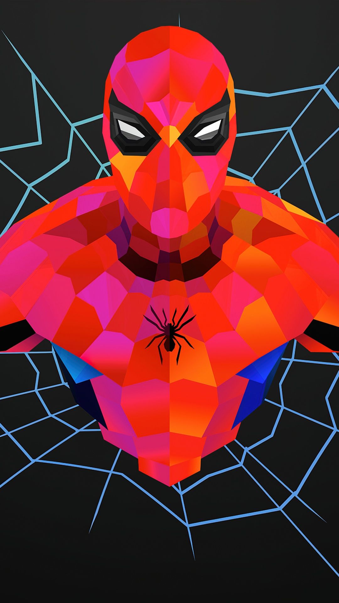 1080x1920 Spider Man Wallpaper 4K, Low Poly, Marvel Superheroes