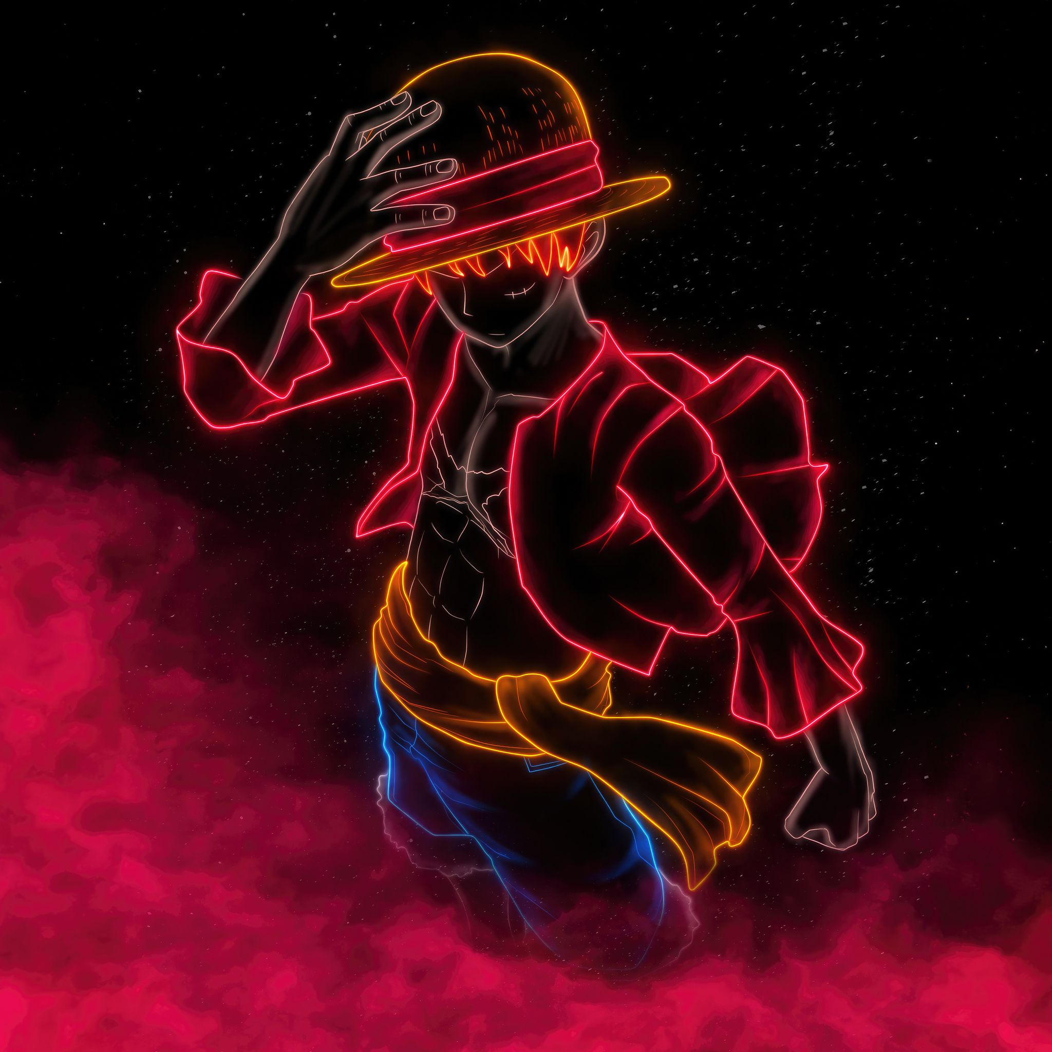 2048x2048 Luffy Wallpaper Image Monkey Luffy Metal Poster One Piece Anime Wall Art Pirate King