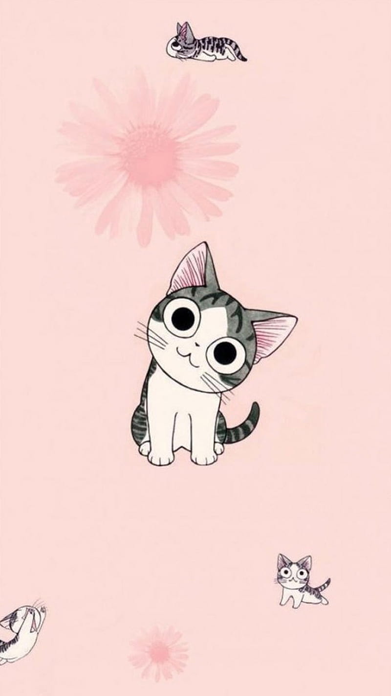 800x1422 Cute Anime Cat, Aesthetic Anime Cat, HD phone wallpaper