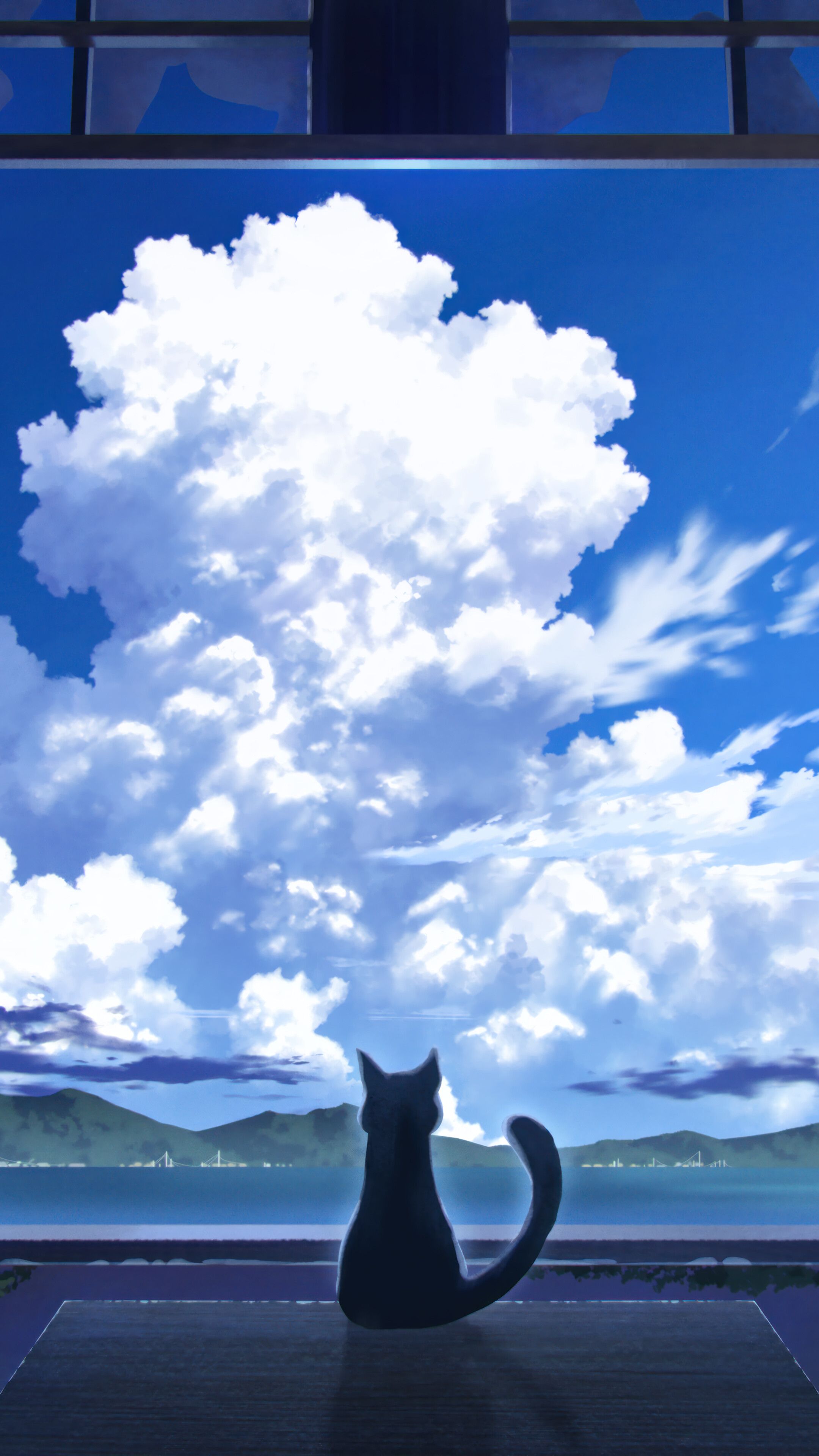 2160x3840 Phone Anime Cat Wallpaper