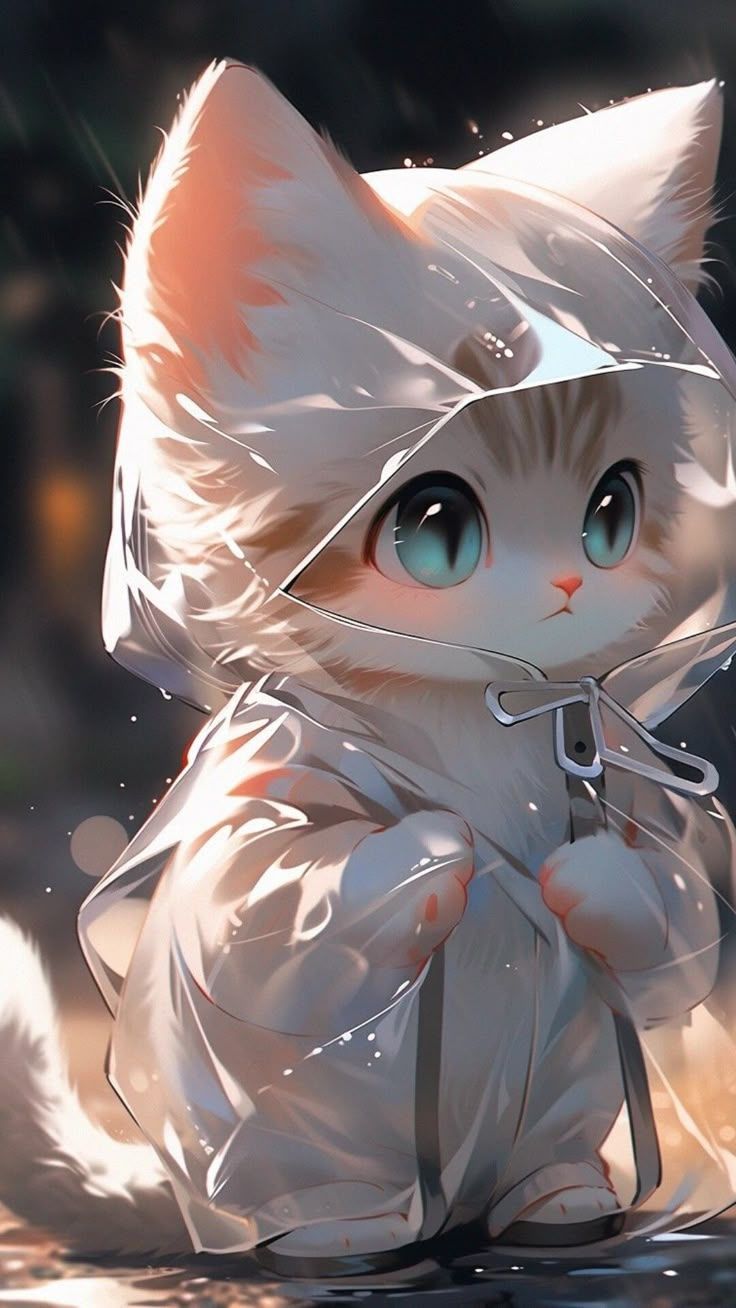 736x1308 Cute cats anime wallpaper. Cute cat with glasses, Cat art, Kawaii cat
