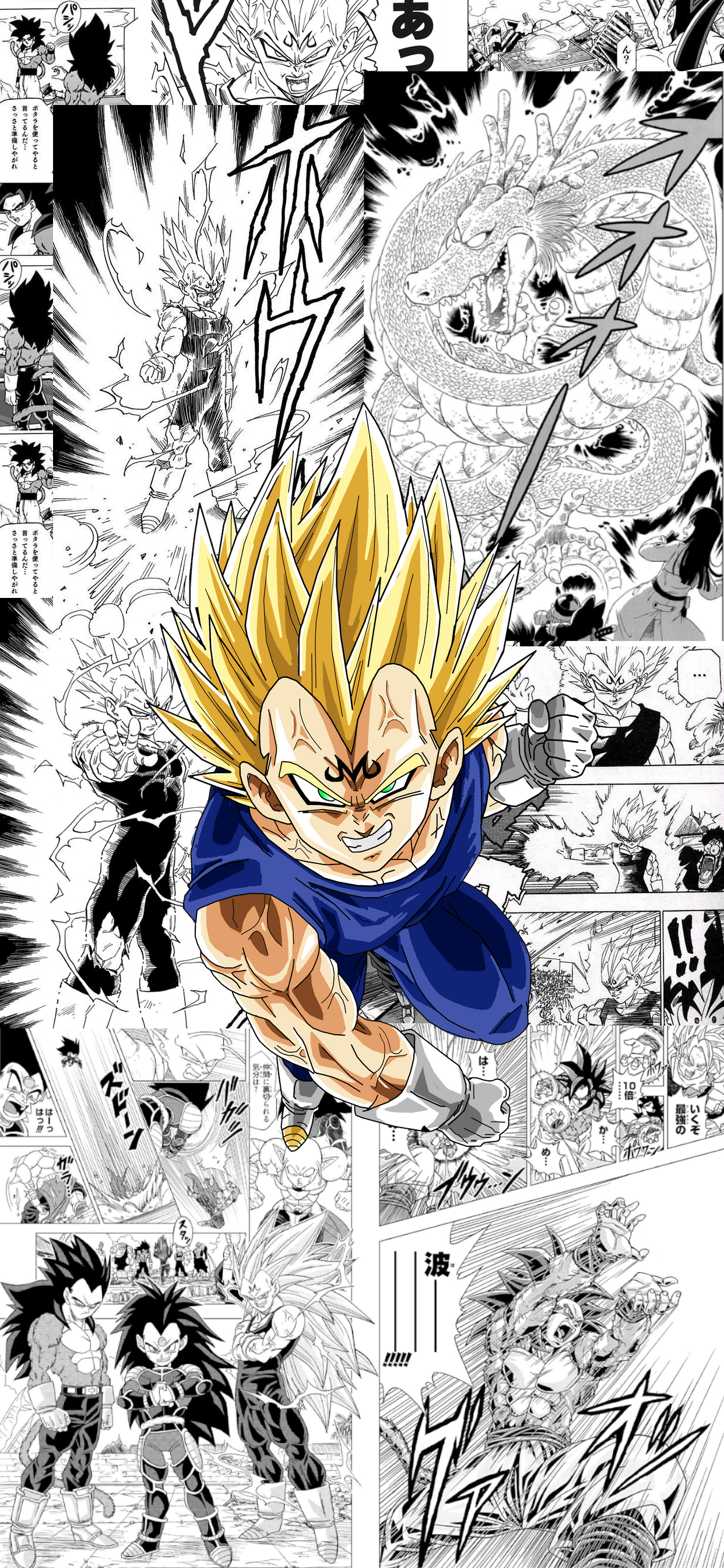 1242x2688 Dragon Ball Z Manga Pop Wallpaper
