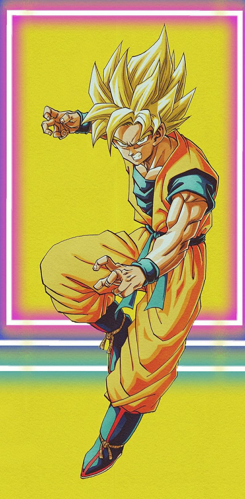 800x1628 Goku ssj, anime, dragon ball z, manga, HD phone wallpaper