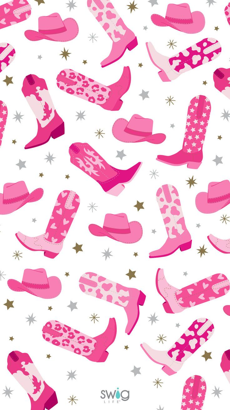 736x1308 Let's Go Girls Pink Cowgirl Phone Wallpaper