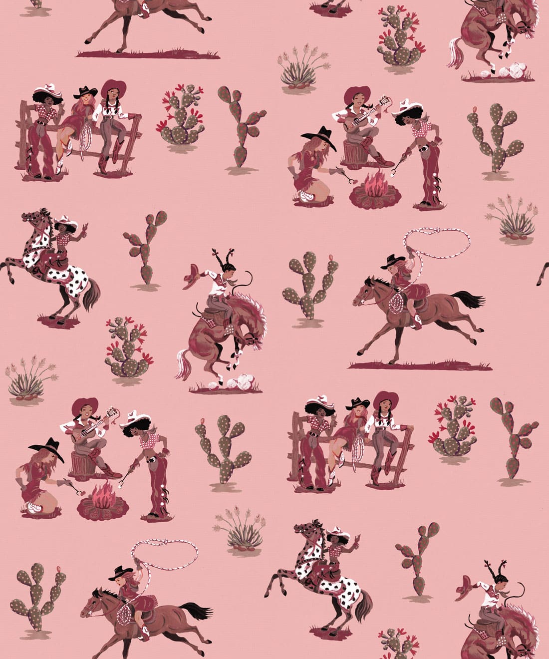 1100x1320 Cliftonville Cowgirls Wallpaper Woven Wallpaper