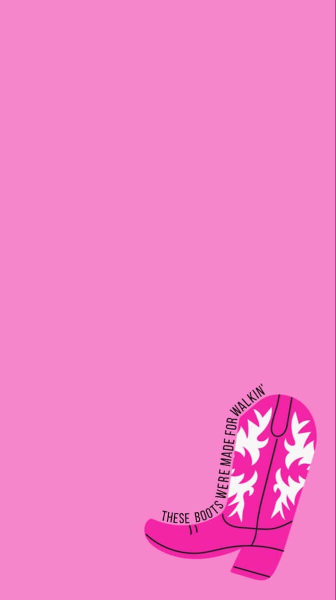 673x1200 Download Preppy Pink Cowgirl Boot Aesthetic Wallpaper
