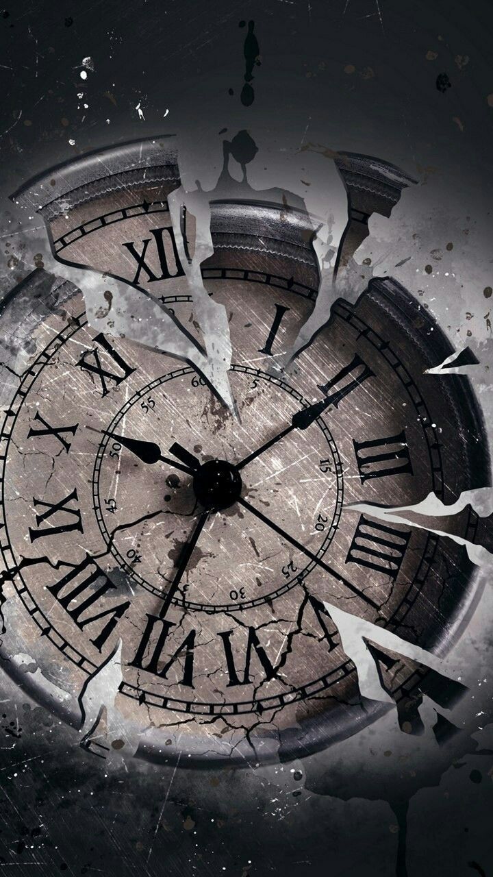 720x1280 Einzigartiger Schmuck: Kaputte Uhr mit römischen Ziffern. Compass wallpaper, Nghệ thuật kinh dị, Clock tattoo design