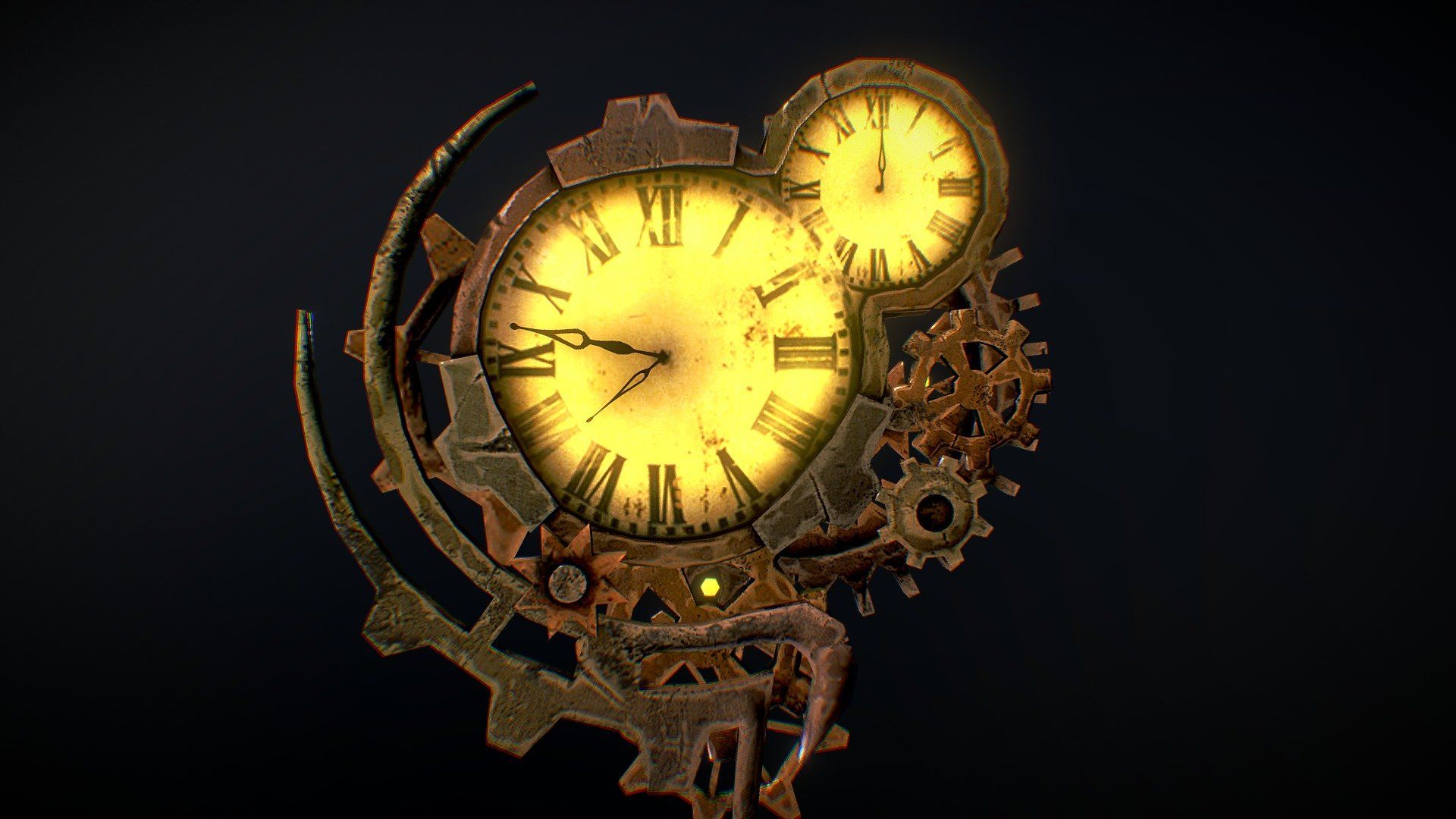 1920x1080 Broken Steampunk Clock Free 3D model by VassKacsoHunor [c440d78]