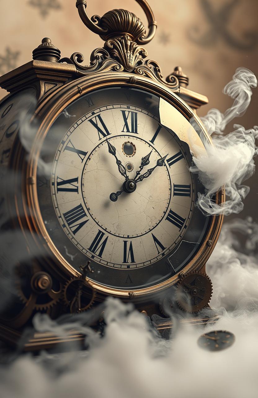832x1280 Time Stopped: Surreal Broken Clock