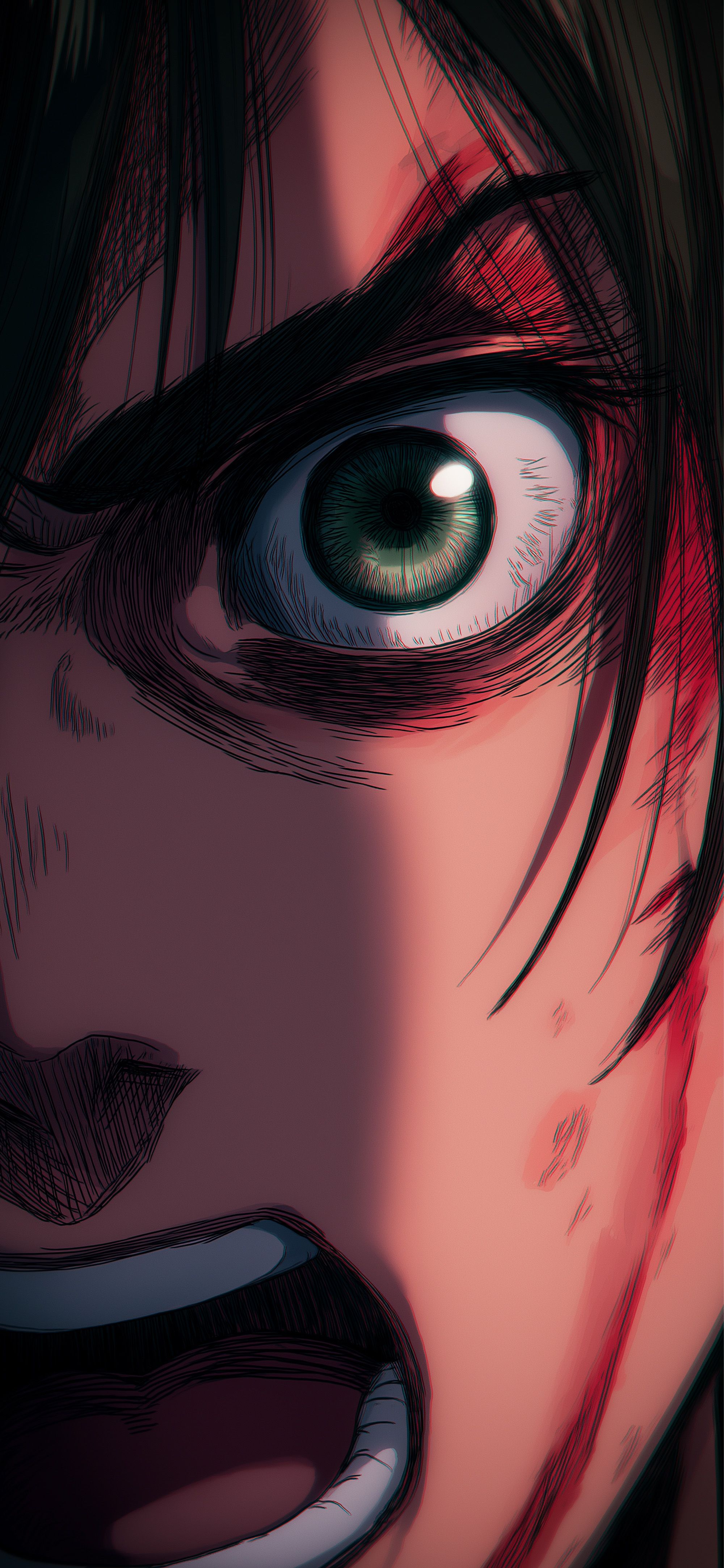 2000x4329 Eren Yeager Intense Stare Anime Wallpaper Wallpaper HD