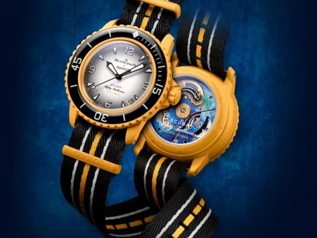 1024x768 Inside the new Swatch x Blancpain affordable timepiece, Bioceramic Scuba Fifty Fathoms: US$400 each, they are water resistant down to 91 metres and linked to famous oceanographer Jacques Cousteau