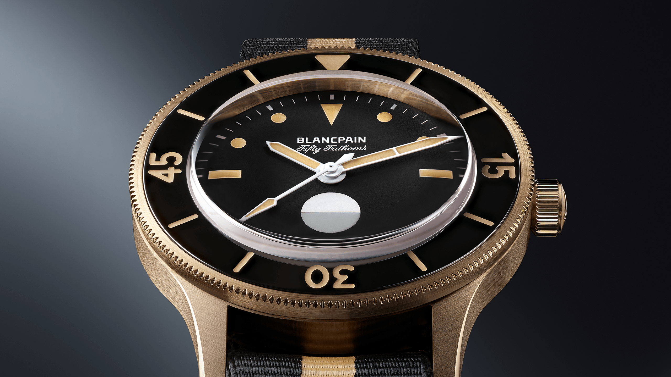 2560x1440 The latest Blancpain Fifty Fathoms strikes a vintage (bronze) gold vibe