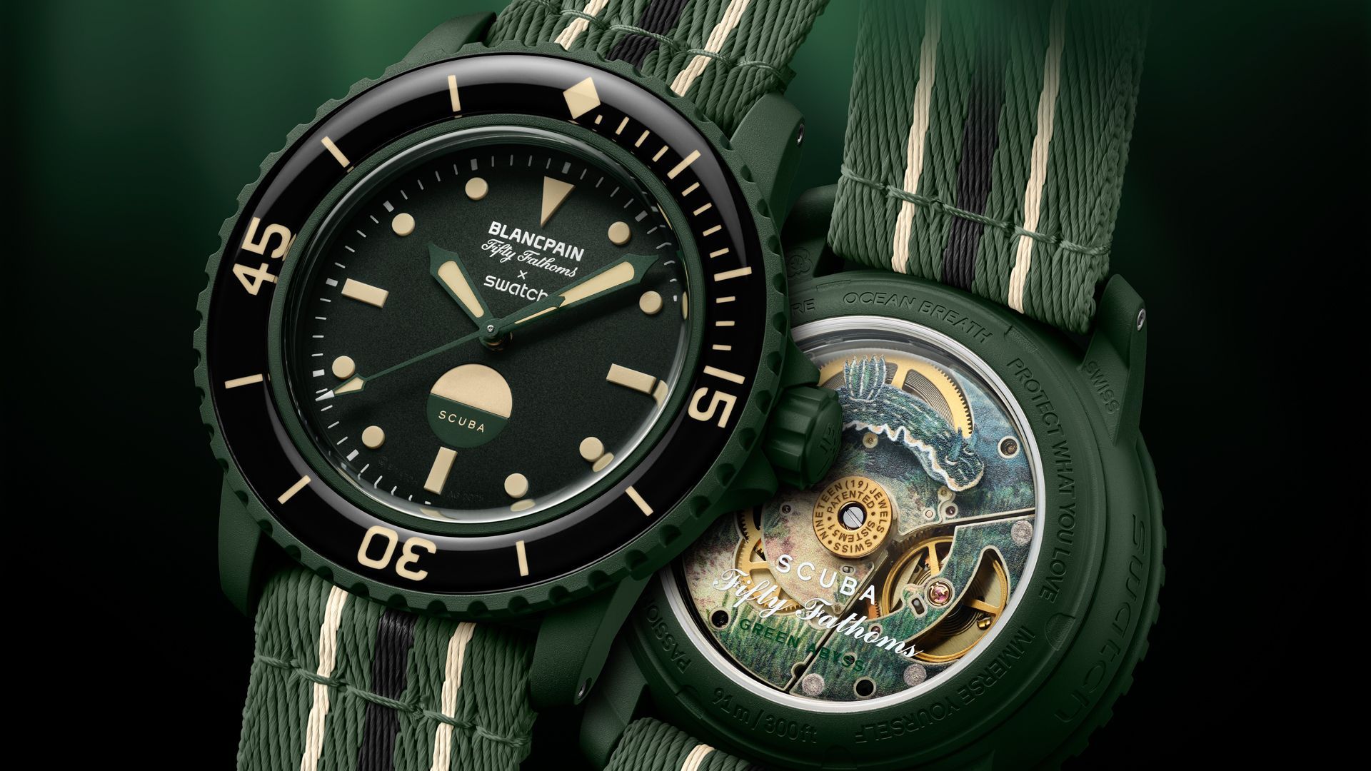 1920x1080 Swatch x Blancpain Fifty Fathoms collection grows with new green colour