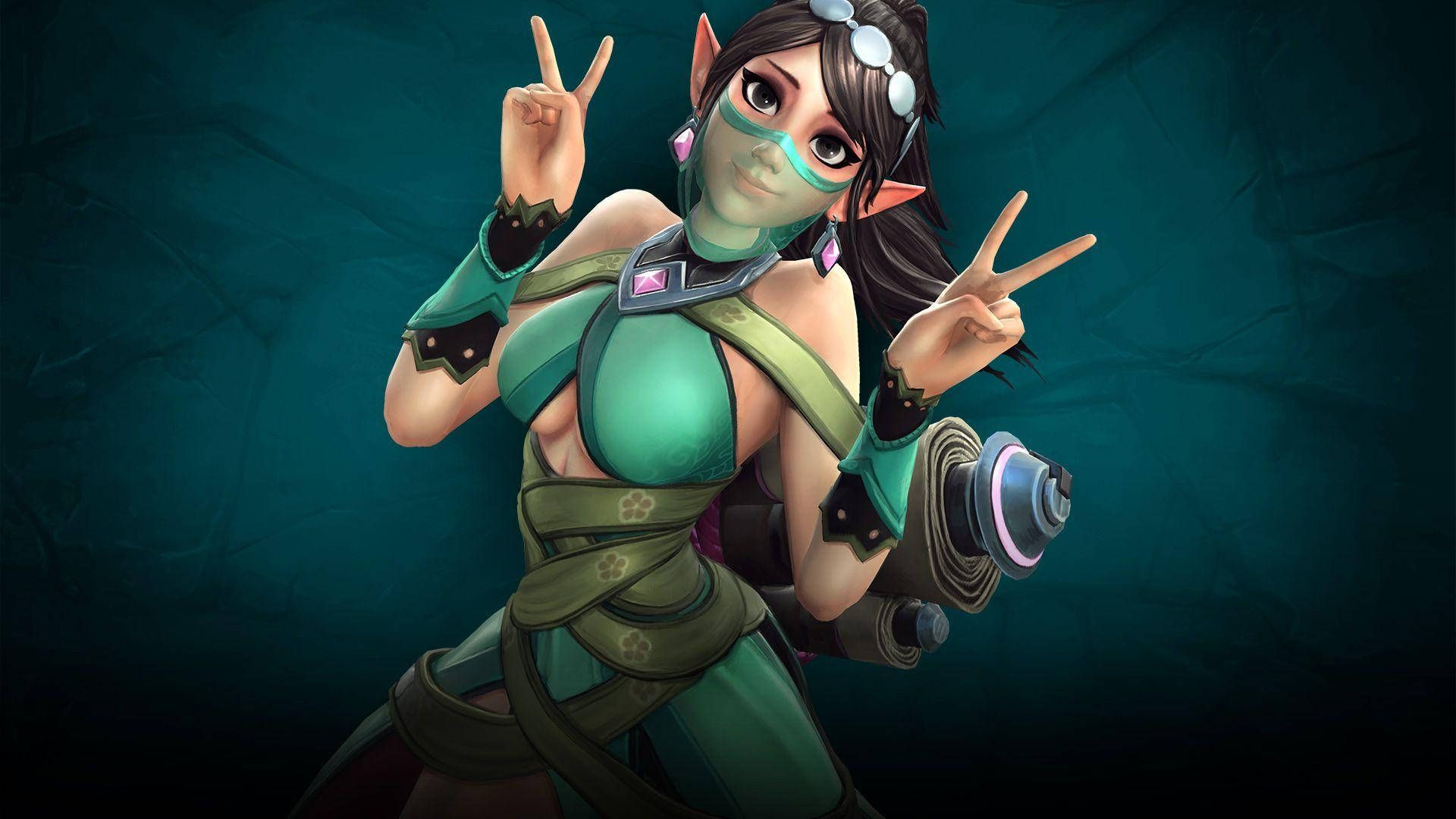 1920x1080 Video Game Paladins Ying The Blossom Peace Sign Wallpaper