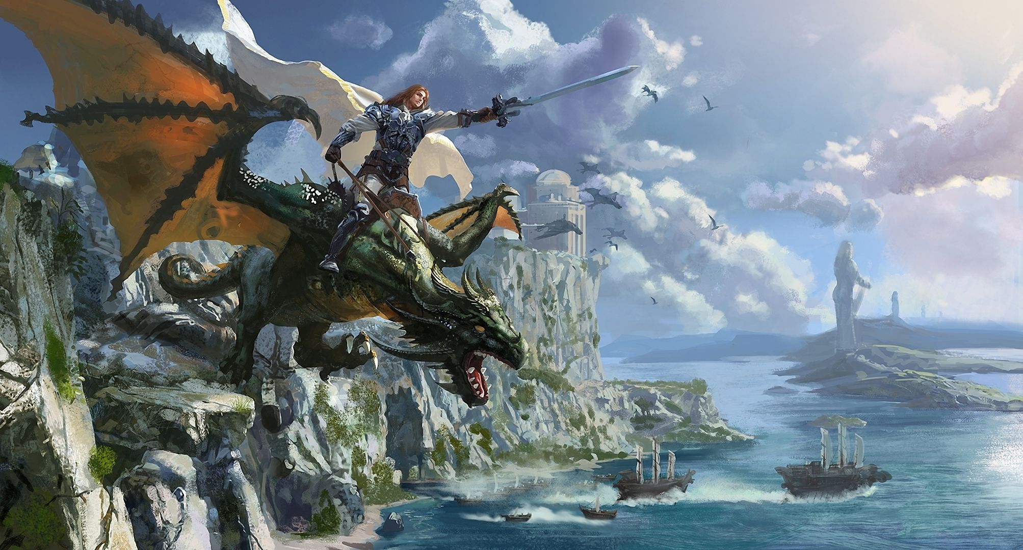 2007x1080 Epic Fantasy Dragon HD Wallpaper Adventurex1080
