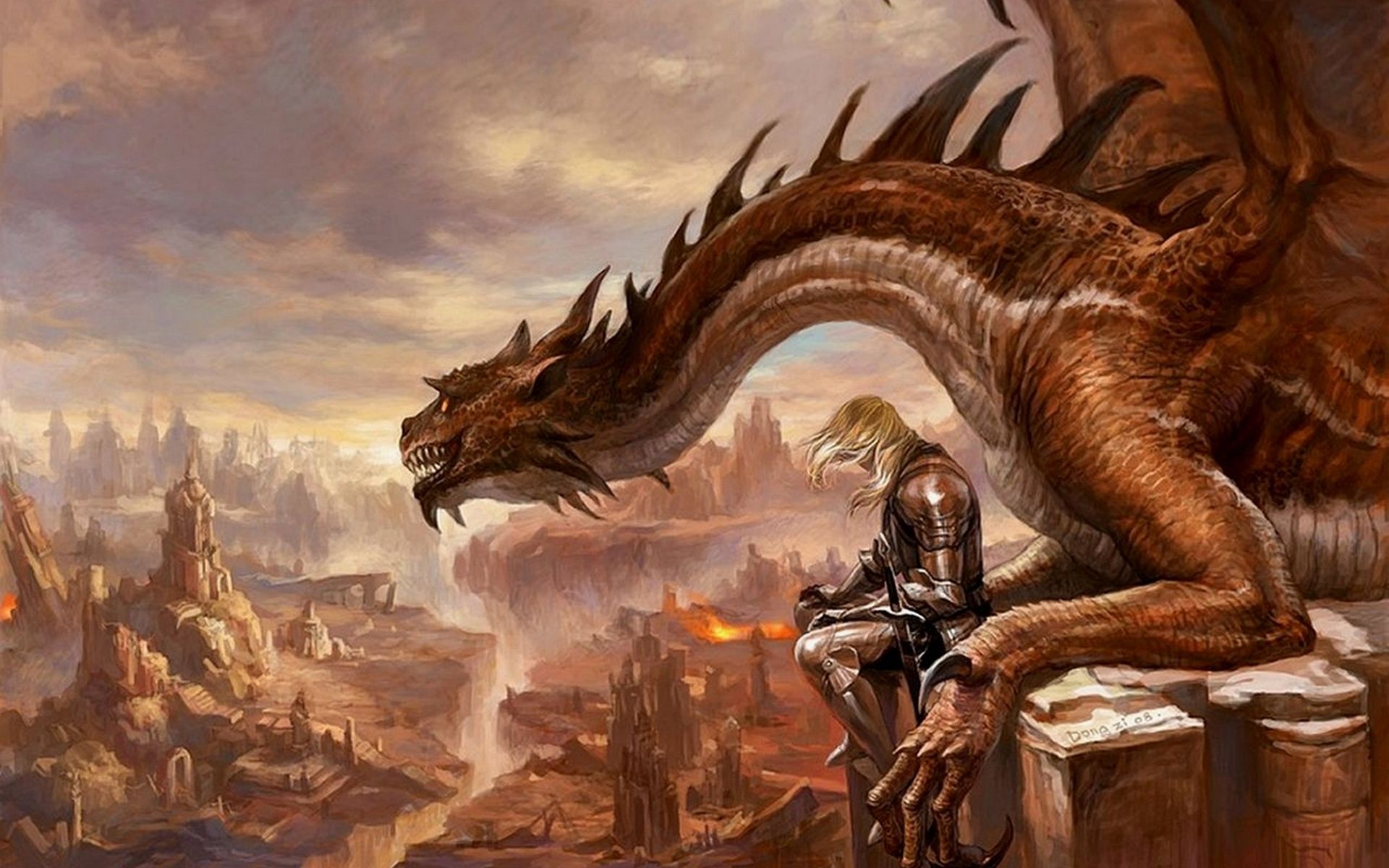 1920x1200 Epic Fantasy Dragon: Guardian of the Realm HD Wallpaper