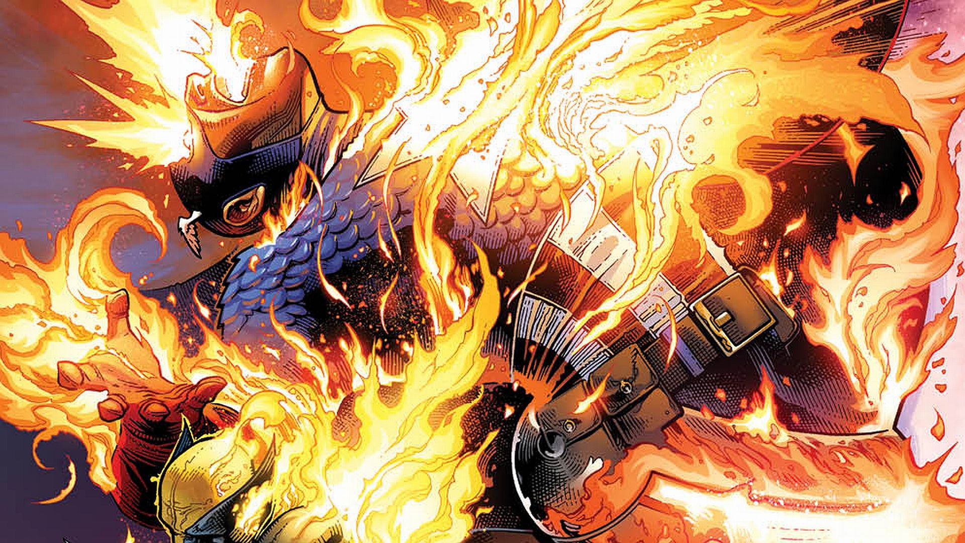 1920x1080 Phoenix Inferno: Captain America In Avengers Vs. X Men HD Wallpaperx1080