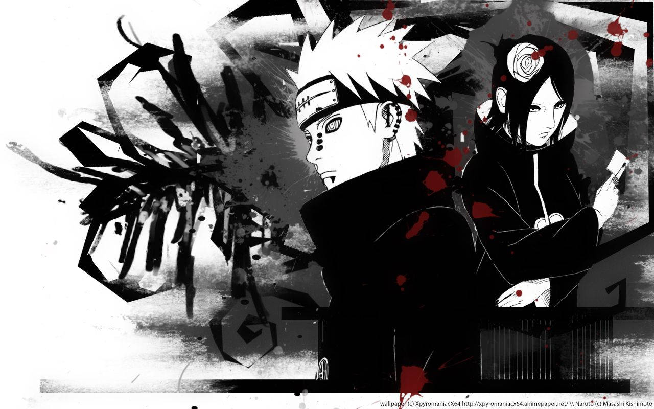 1280x800 Download Pain And Konan B&W Wallpaper