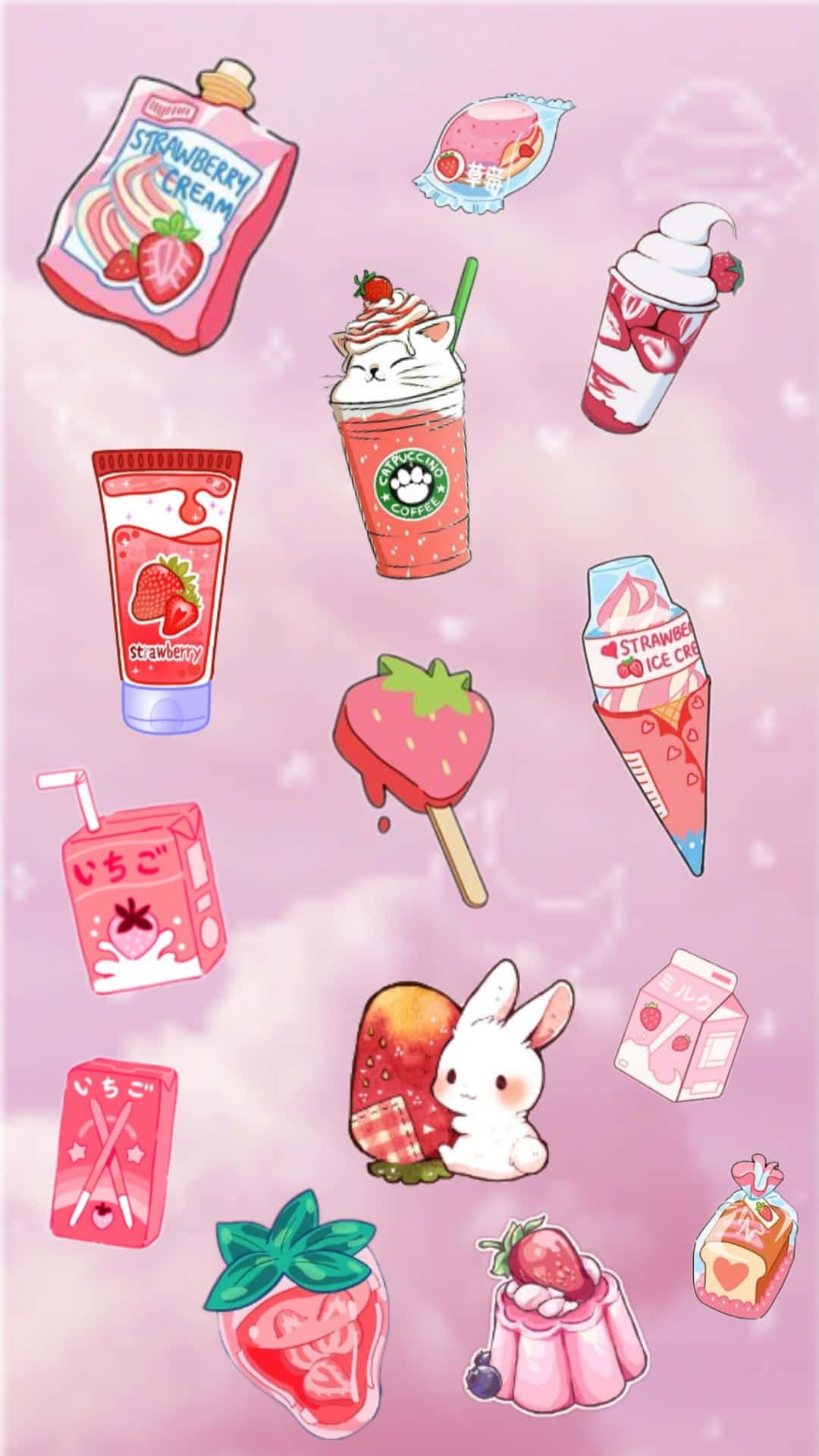 1080x1919 Download a pink background with various items on it Wallpaper