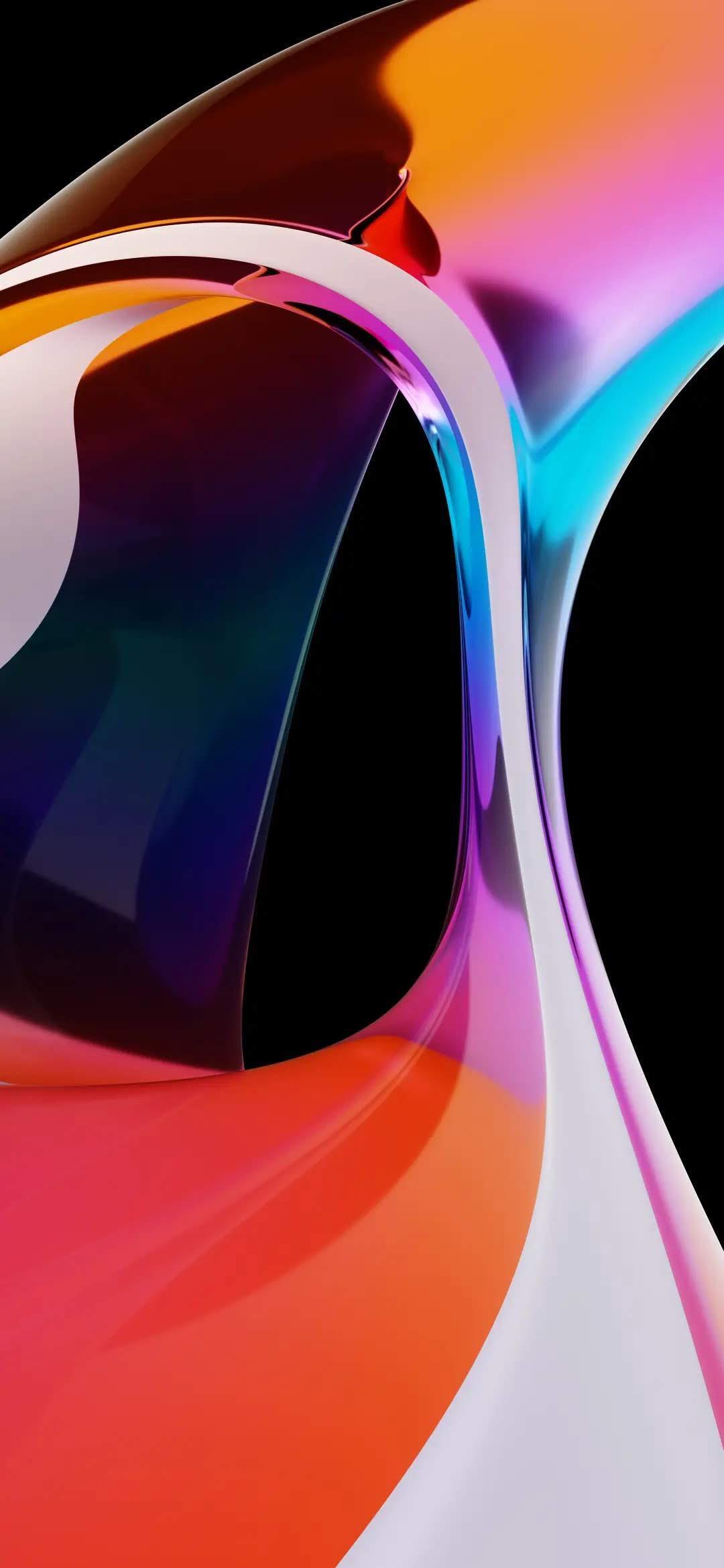 1080x2340 Xiaomi MIUI HyperOS Google Android Default Stock Iridescent Metallic Liquid Rainbows Colors