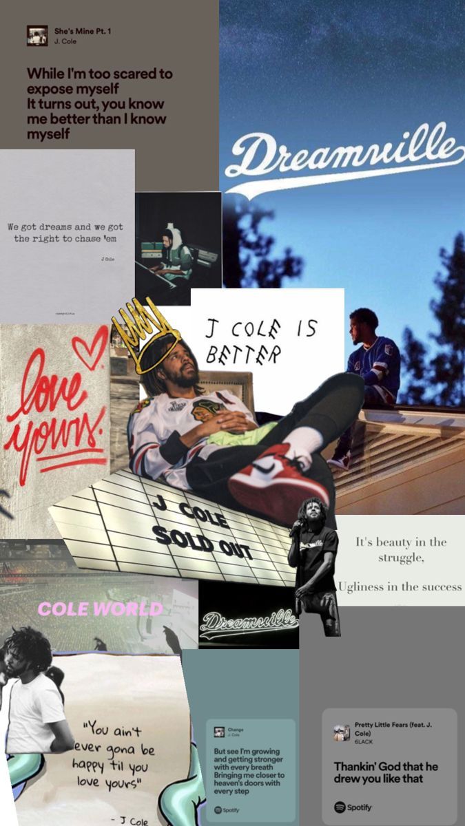 675x1200 J Cole collage featuring some of my fav quotes !