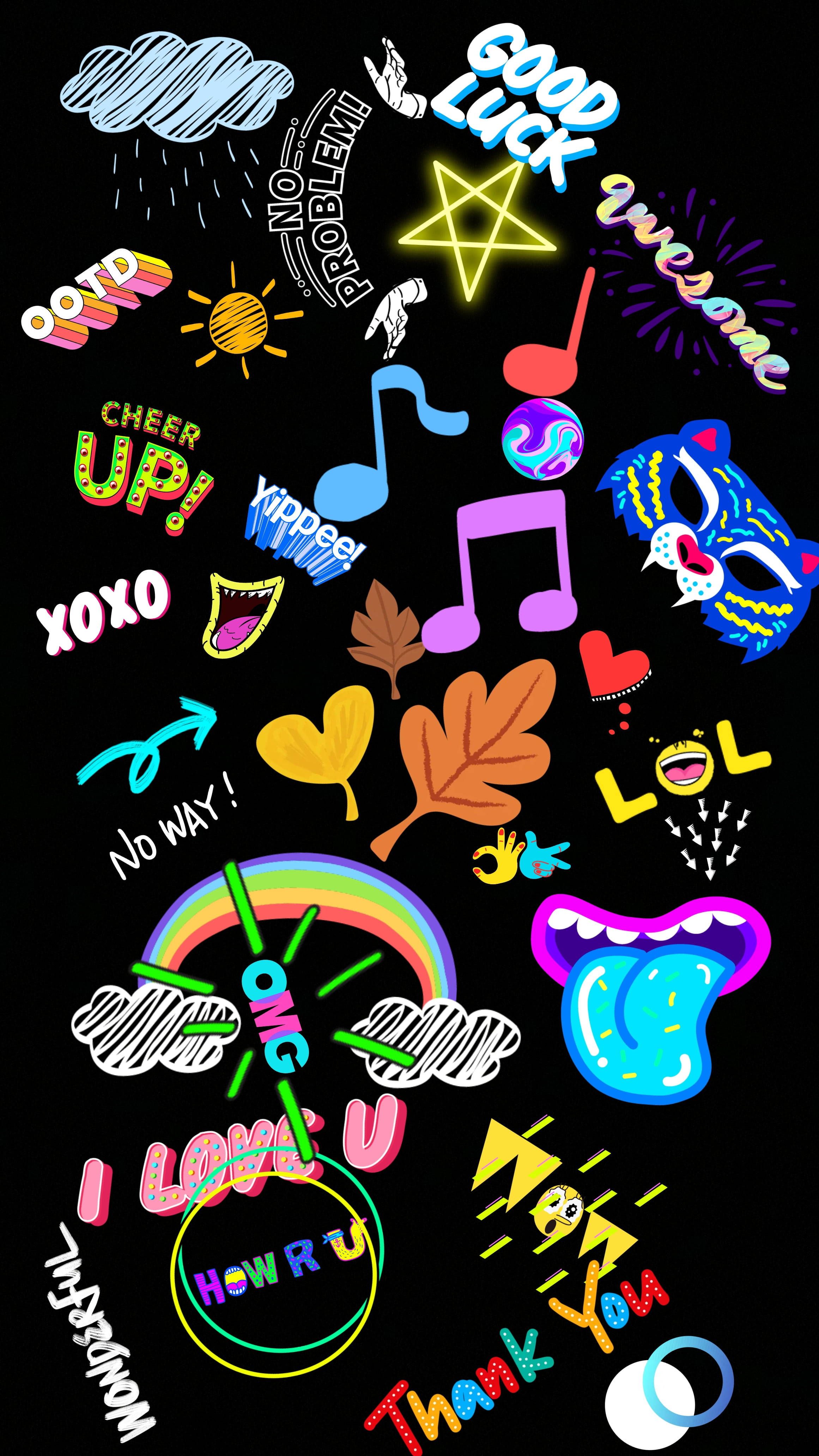 2322x4128 Download Neon 4K Doodle Wallpaper
