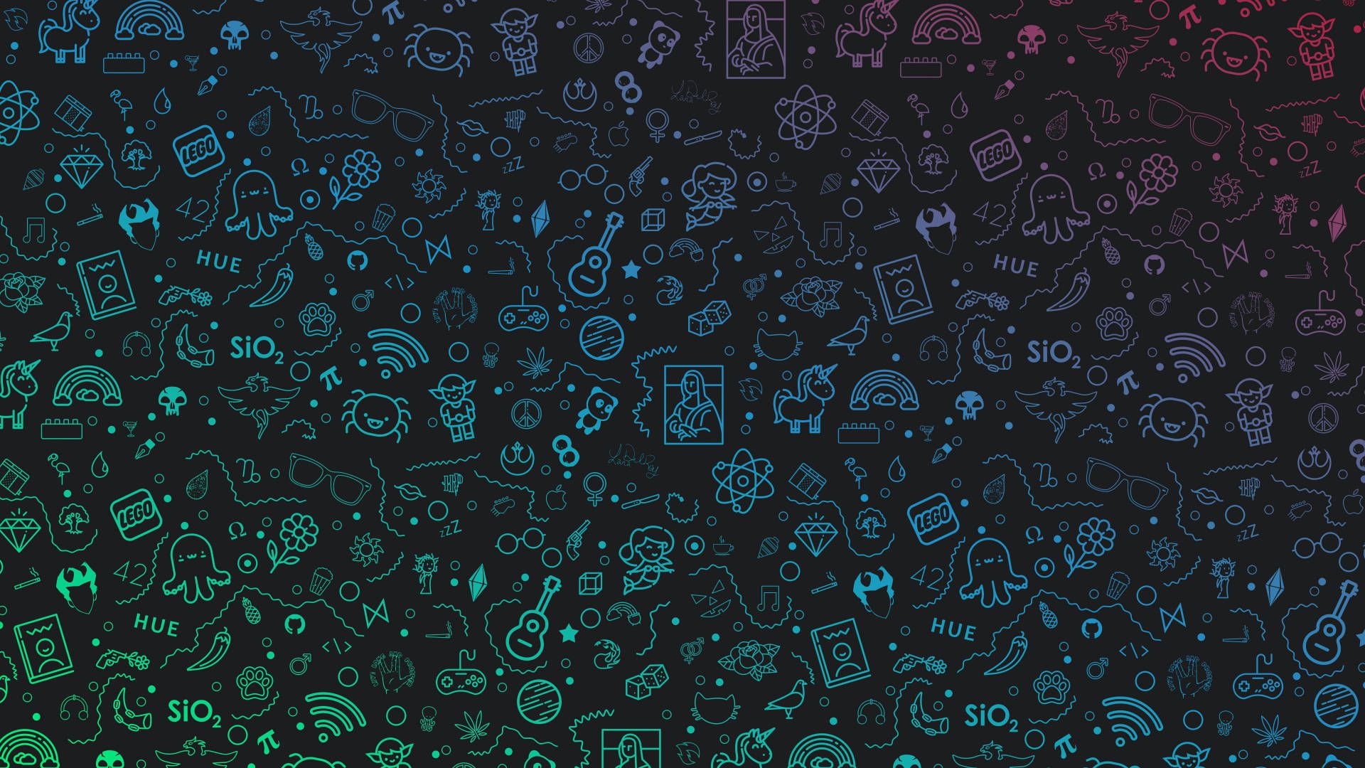 1920x1080 Neon Doodle Wallpaper