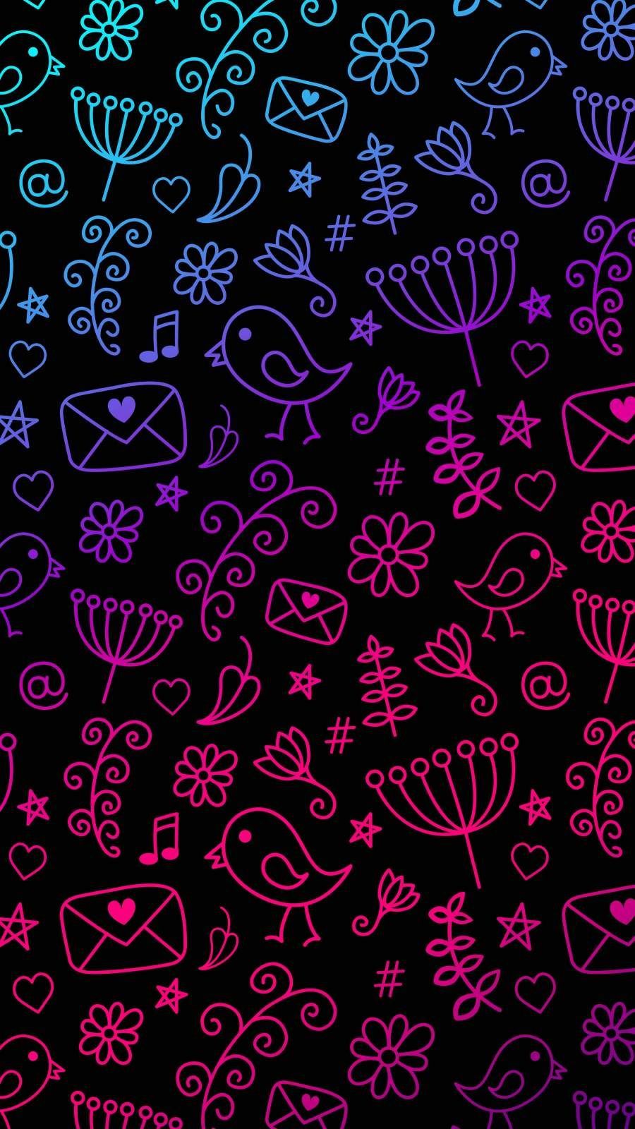 900x1600 Phone Doodle Wallpaper