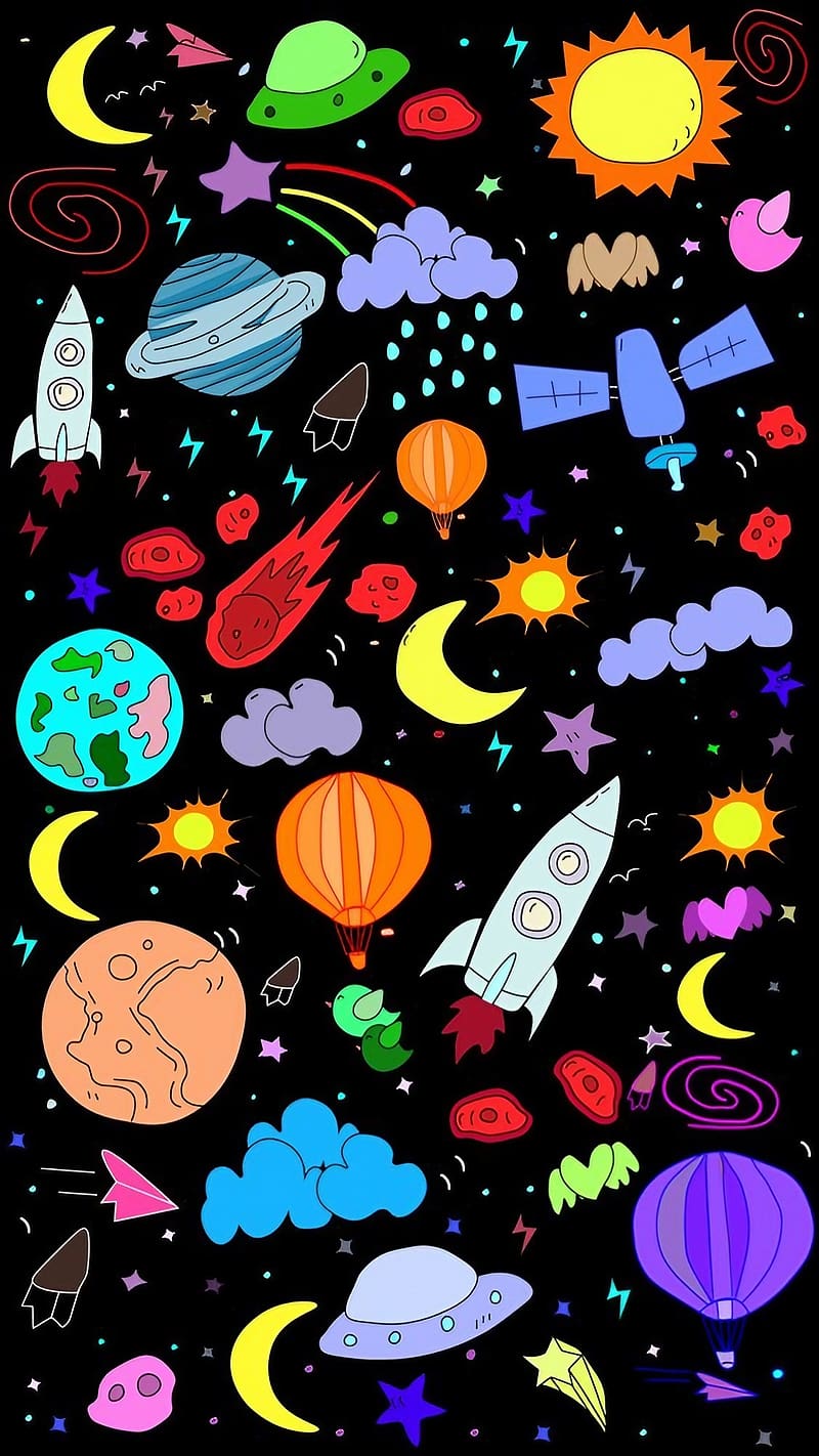 800x1422 Doodle art, Colorful space, art, HD phone wallpaper