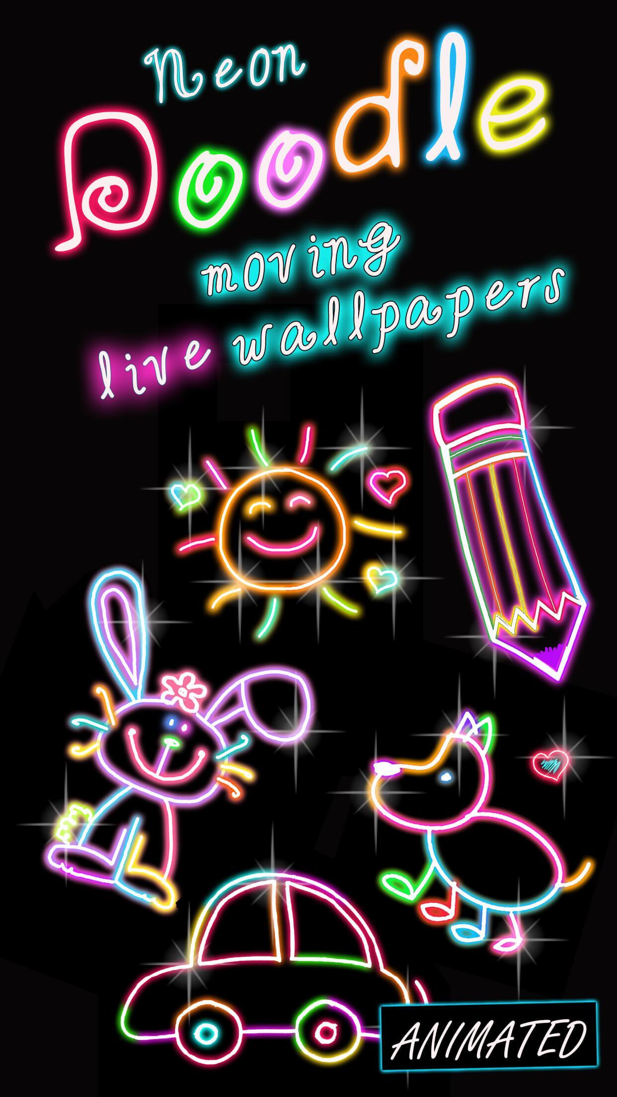 1242x2208 Neon Doodle Wallpaper