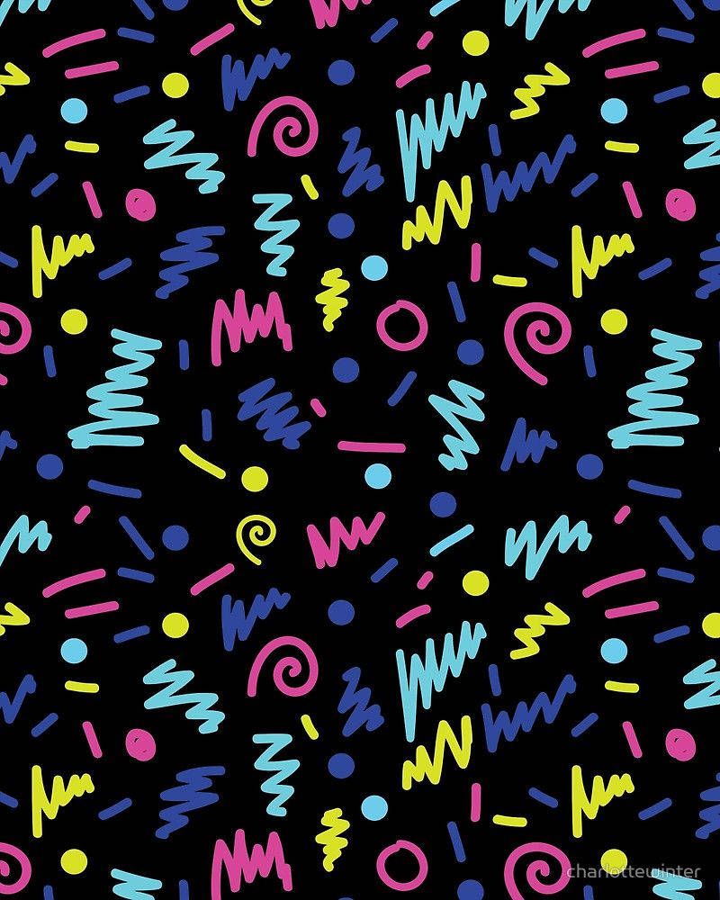 800x1000 90s Fun Neon Doodle Pattern Wallpaper