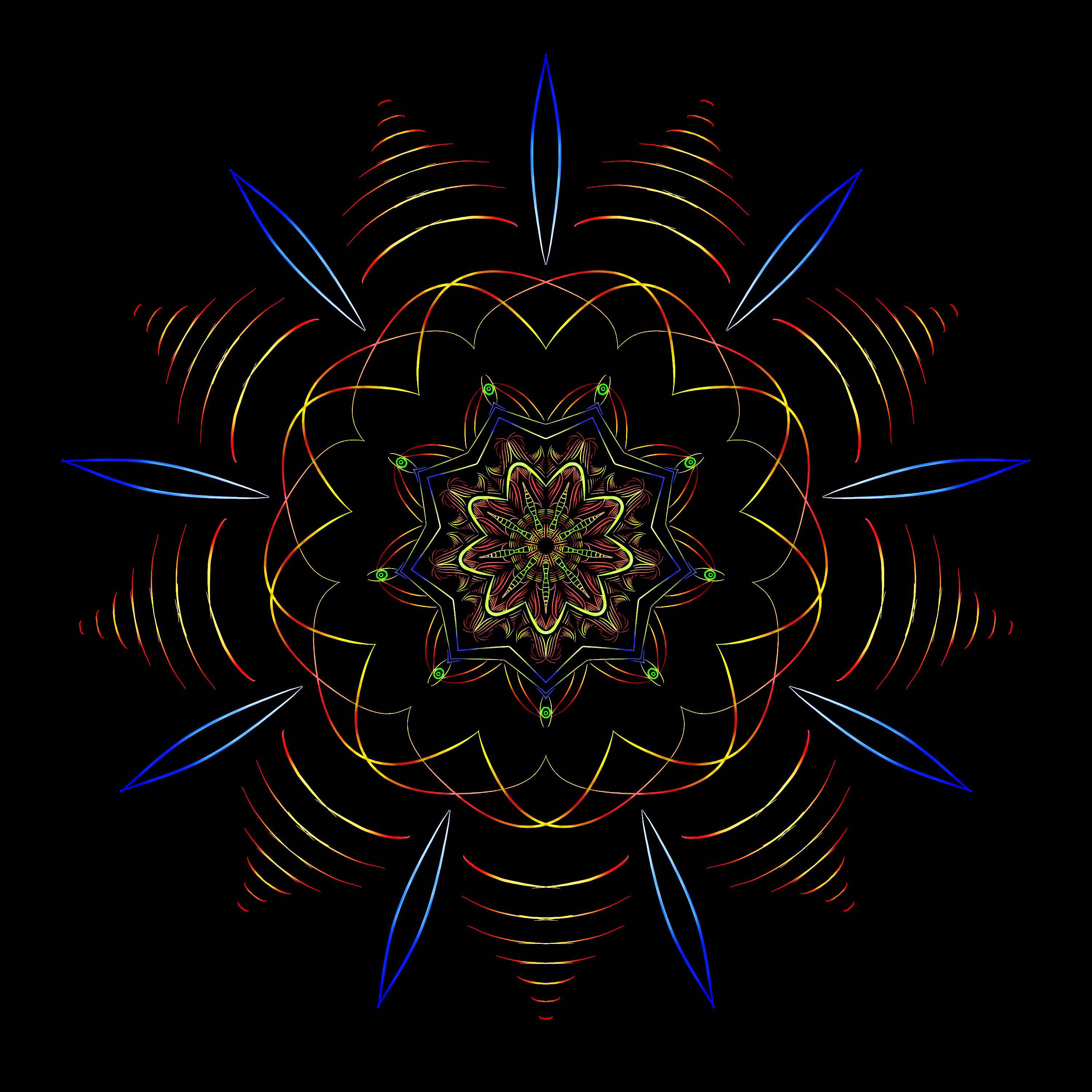 3000x3000 Download Mandala Digital Doodle Wallpaper