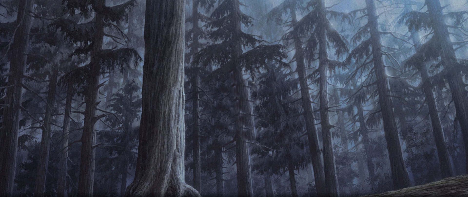 1920x810 Lofi Forest Wallpaper