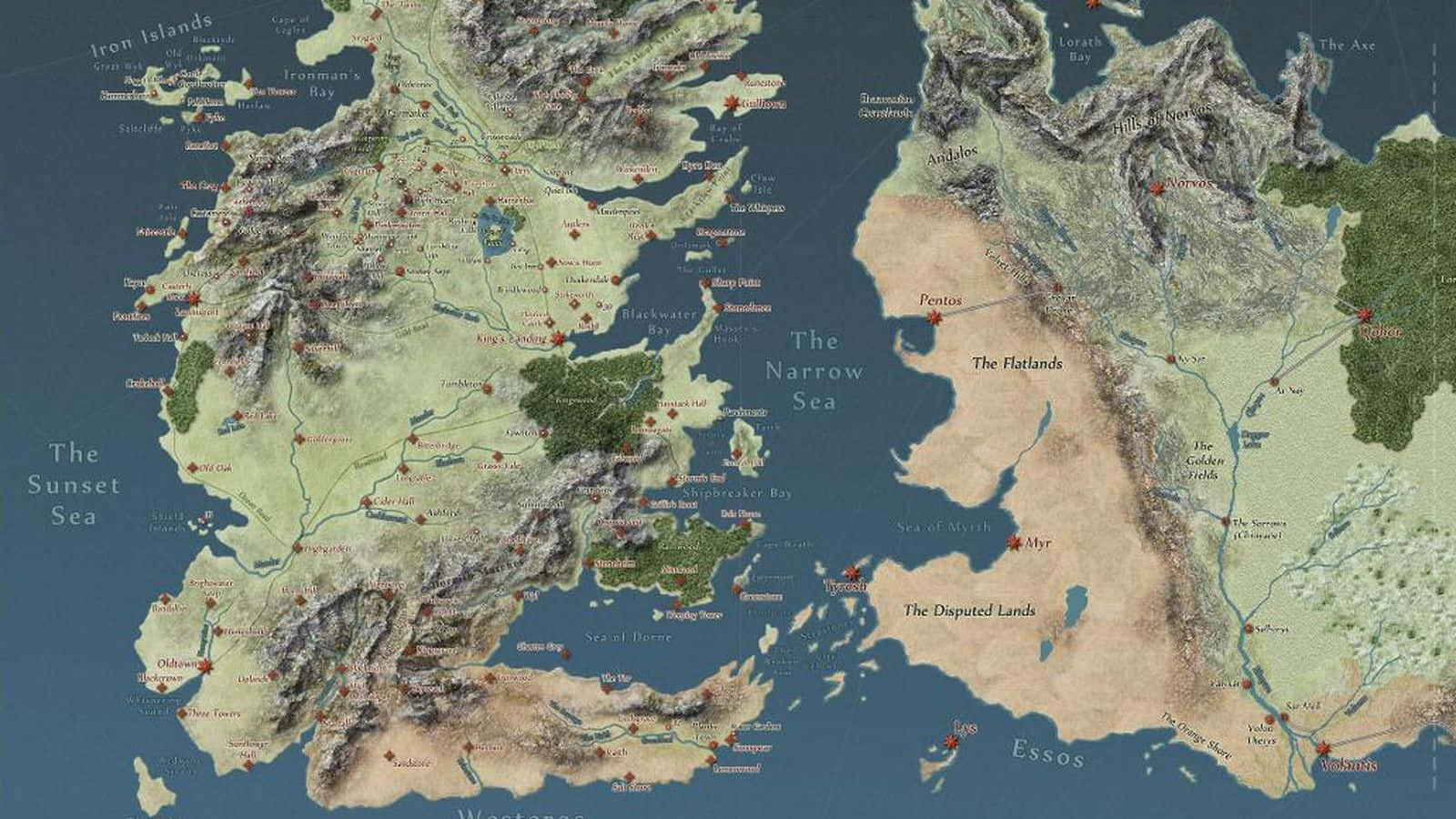 1600x900 Download Game Of Thrones Map With Labels Wallpaper