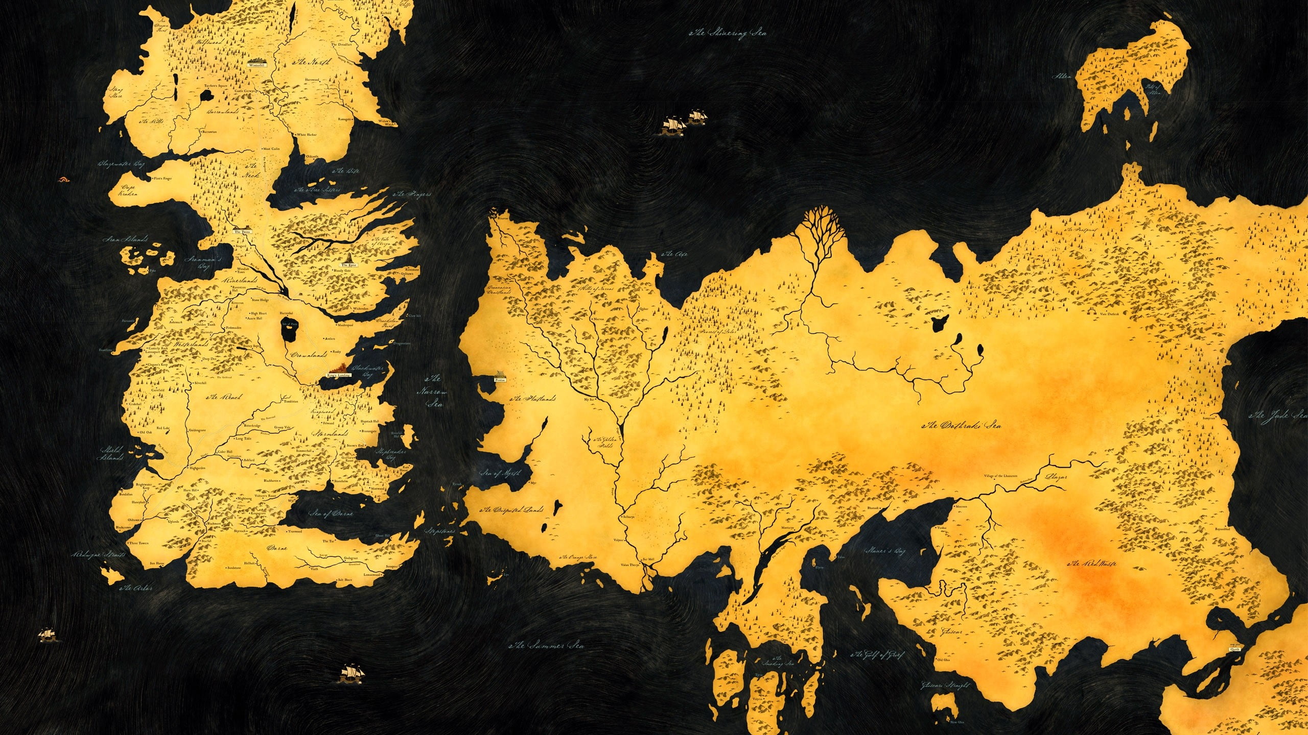 2560x1440 Game of Thrones Westeros map, Game of Thrones HD wallpaper