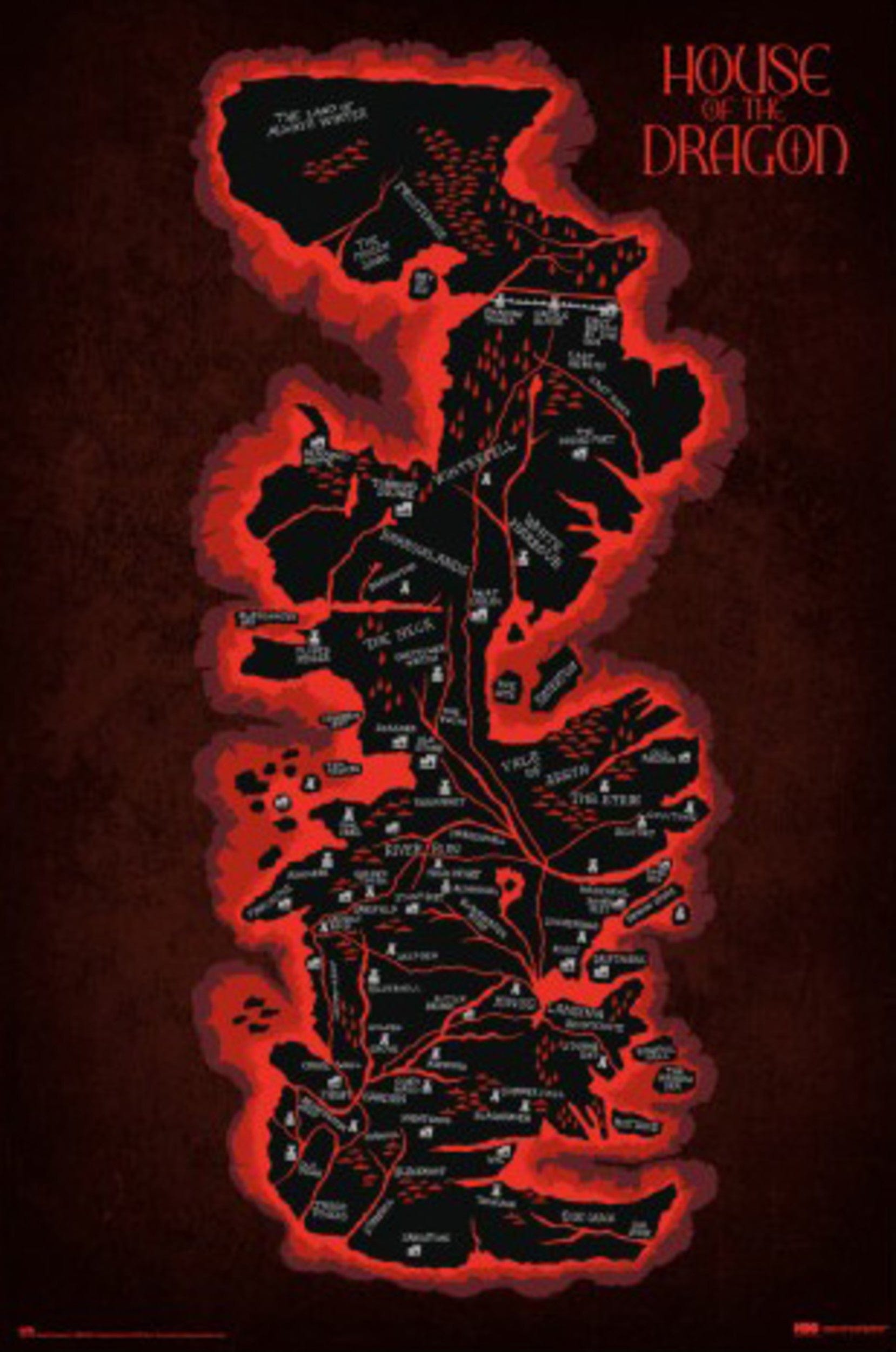 1658x2500 Poster House of the Dragon Map Westeros 61x 5cm