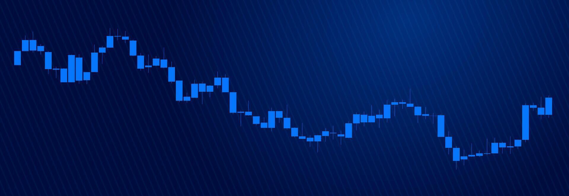 1920x663 Trading of stock Chart blue technology Background template. trade Chart of forex, cryptocurrency, stock market and Binary option with Candles and indicators. Exchange buy sell in financial market. 39375363 Vector Art