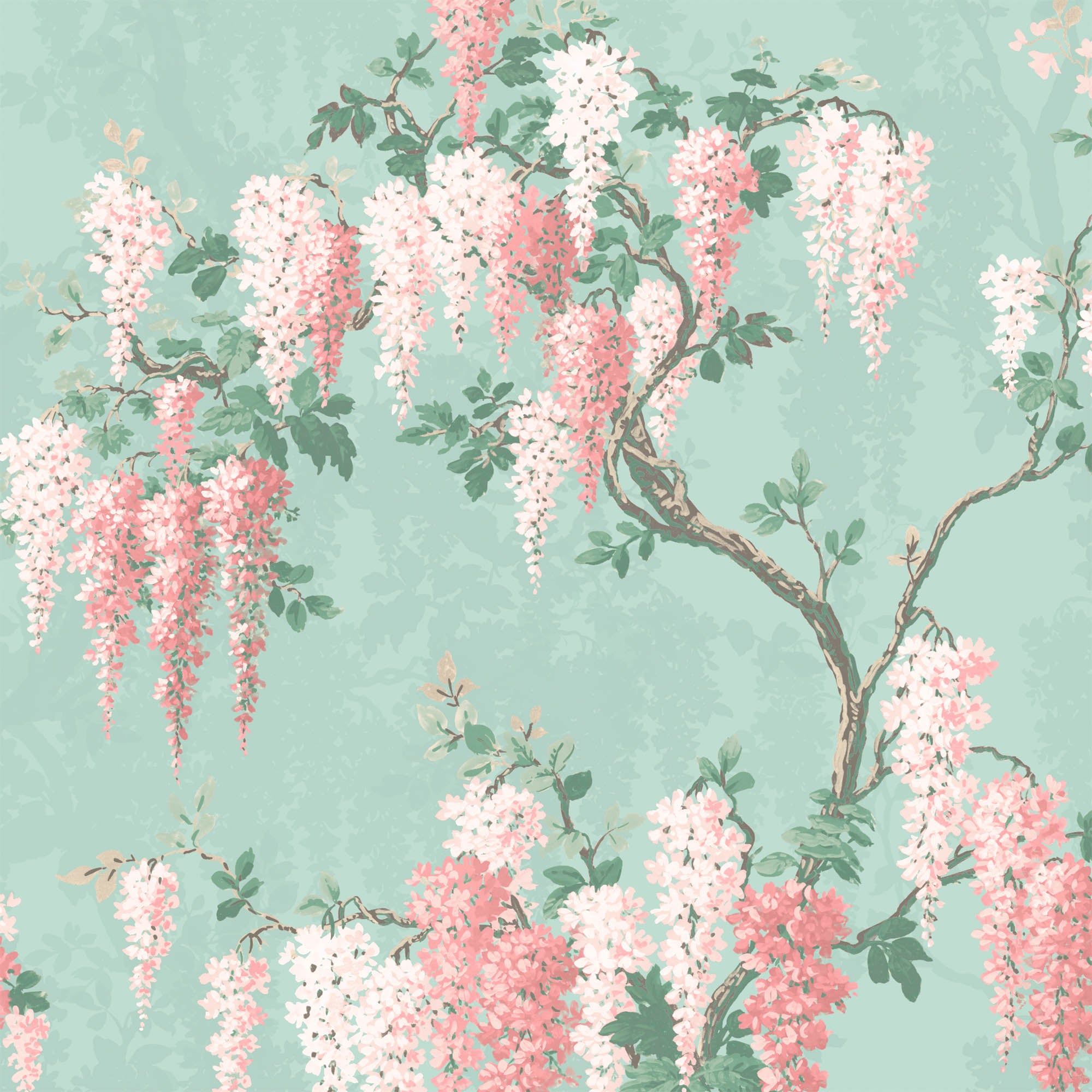 2000x2000 Wisteria Botanical Mint Wallpaper