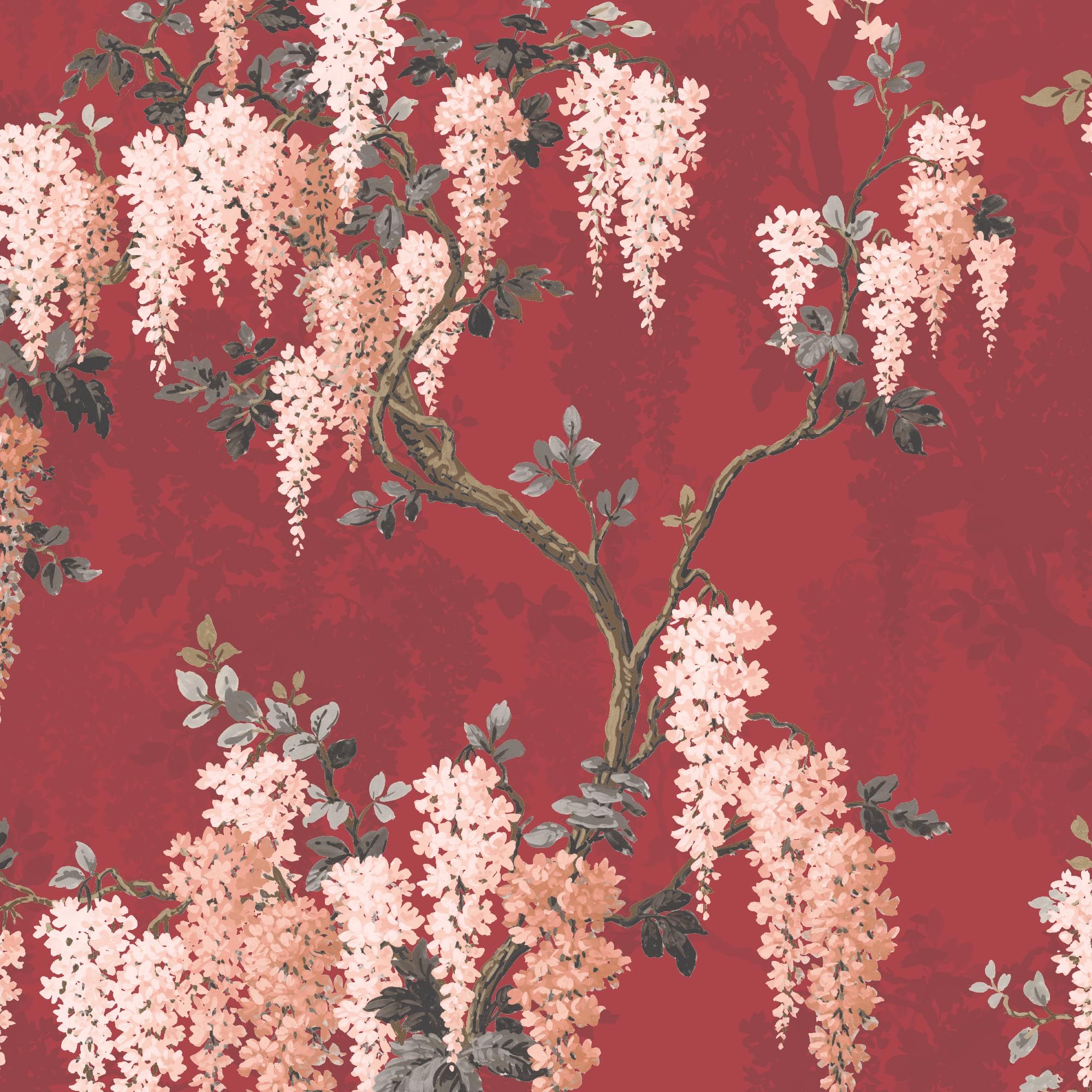 2000x2000 Wisteria Boudoir Berry Red Wallpaper