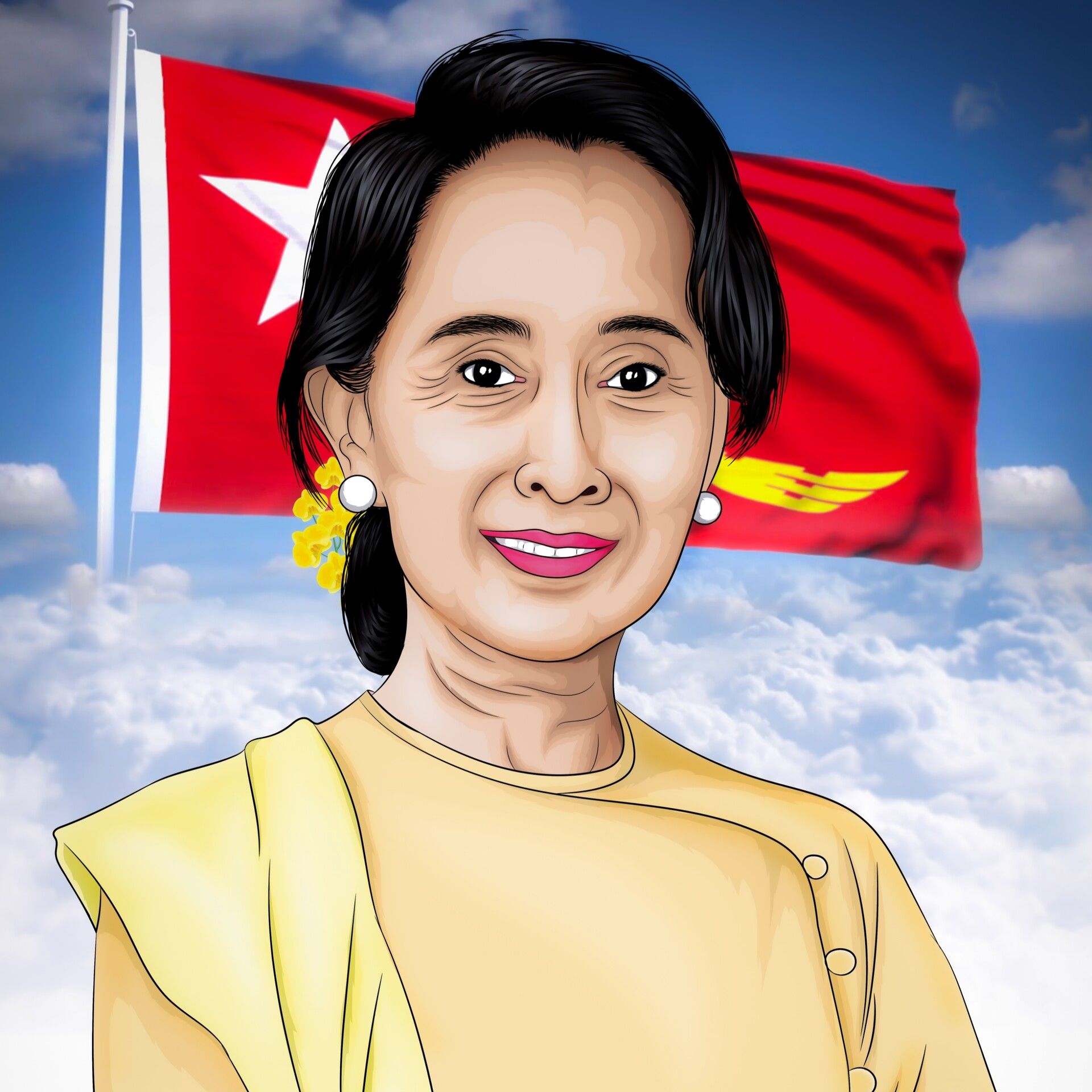 1920x1920 LinHtetArt Aung San Suu Kyi