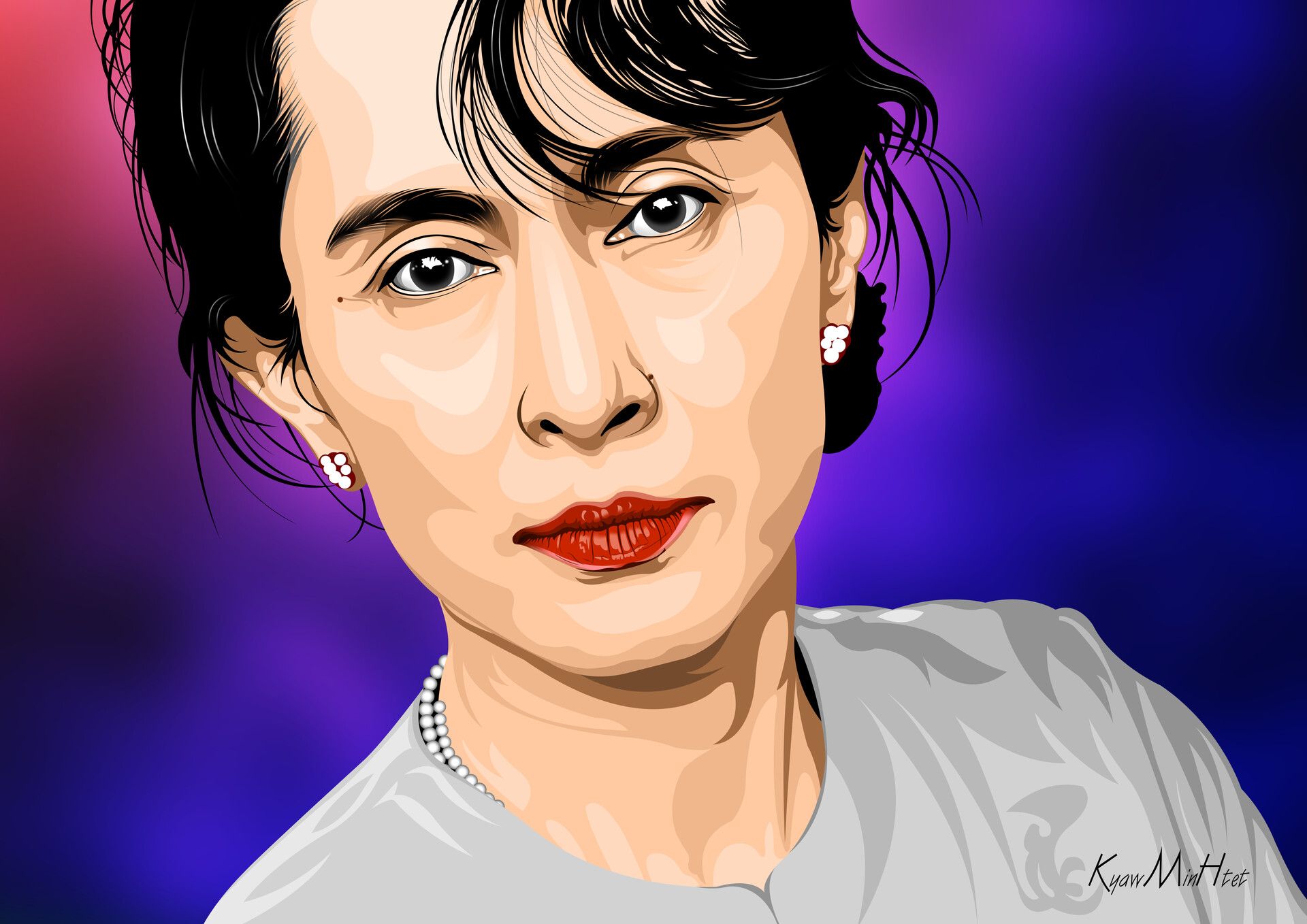 1920x1358 Kyaw Min Htet San Suu Kyi Vector Portrait