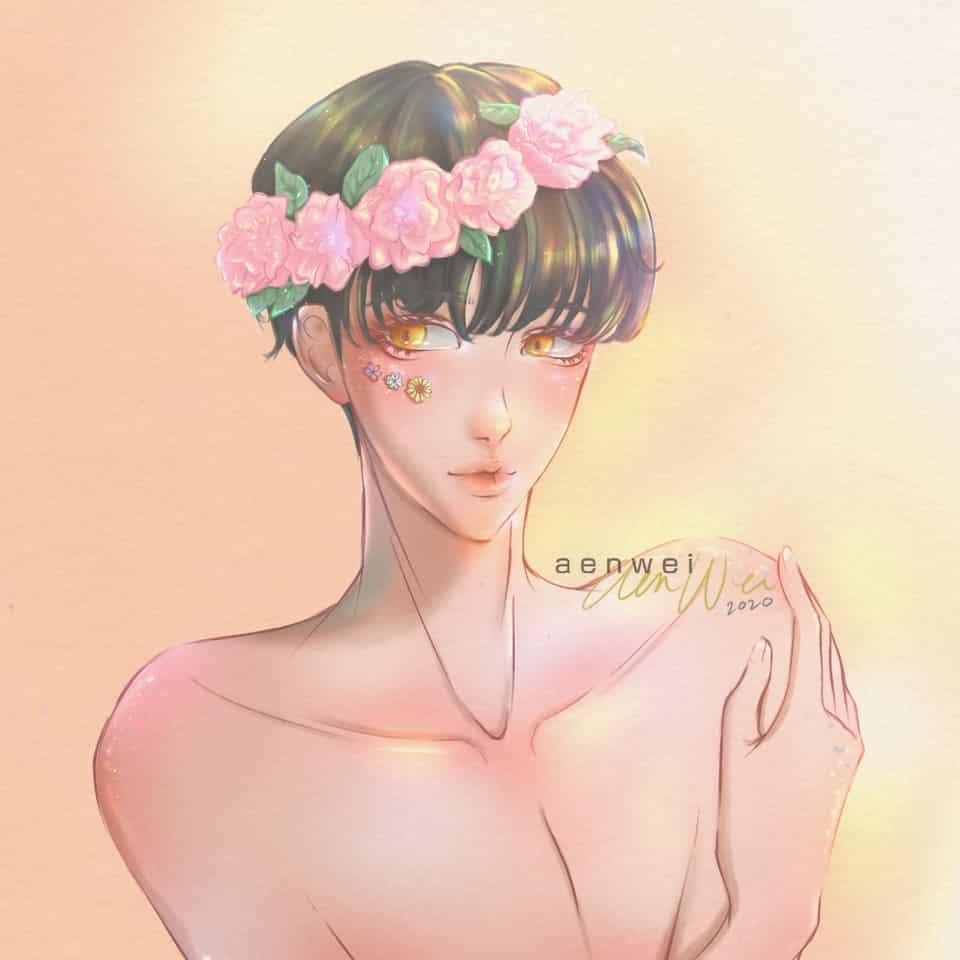 960x960 Nakyum and Flowers (Painter Of the Night Fan Art) aenwei ART street