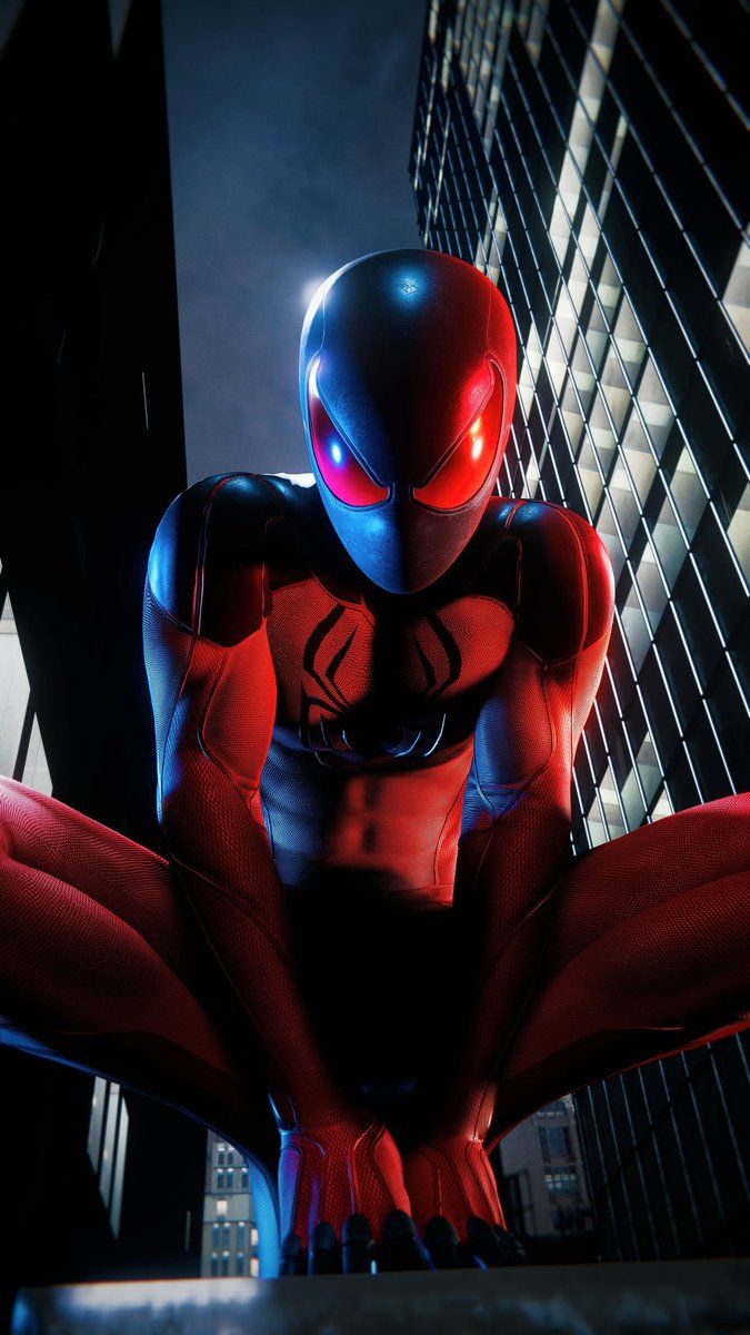 675x1200 On night patrol with Kaine Parker! It may be missing the classic blue, but I still think this Scarlet Spider 2 suit is damn near perfect