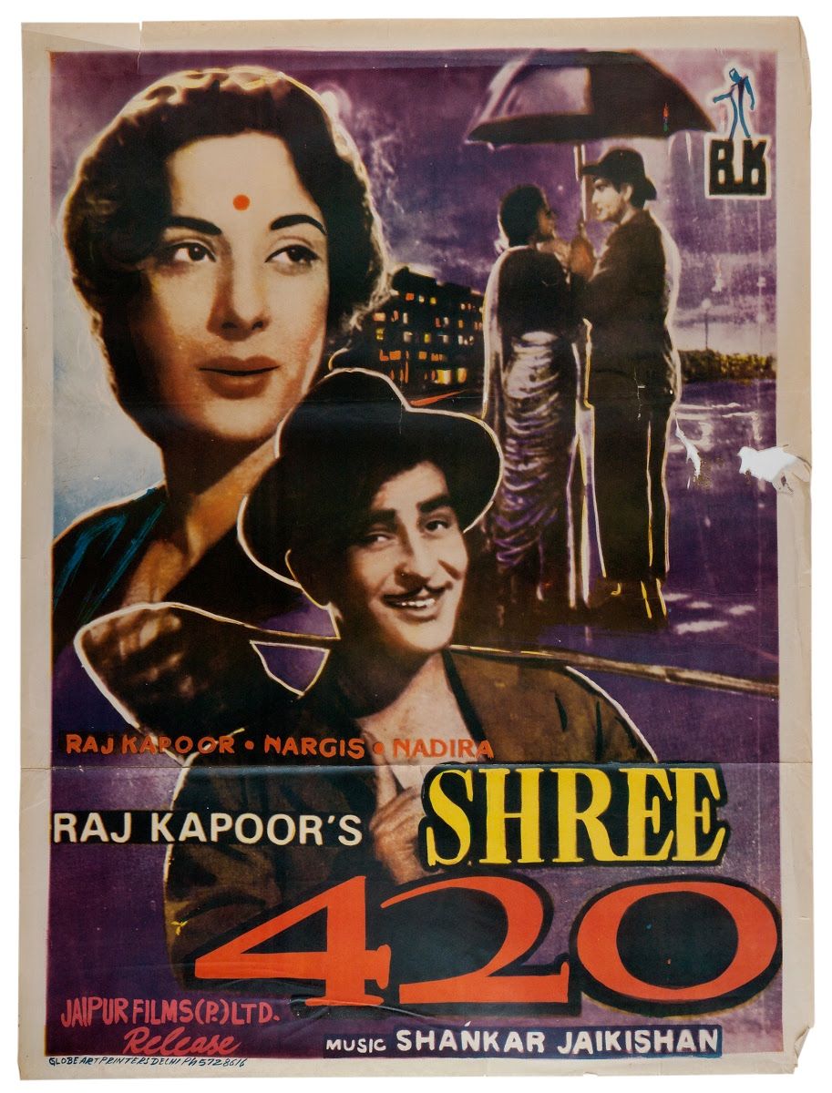 913x1200 Poster produced for Hindi feature film 'Shree 420' Art Printers, Delhi