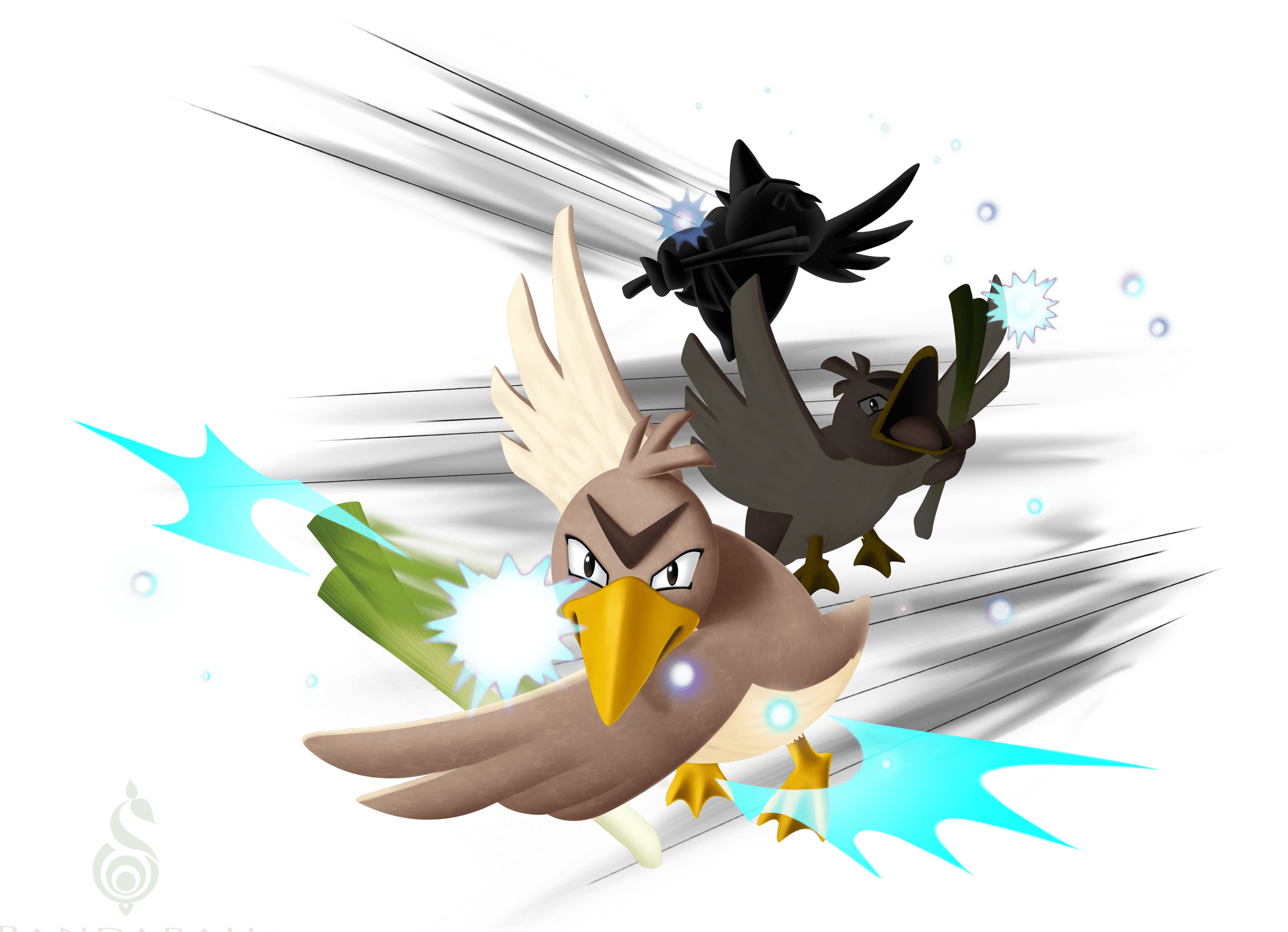2169x1570 Farfetch'd used Acrobatics and Flail!