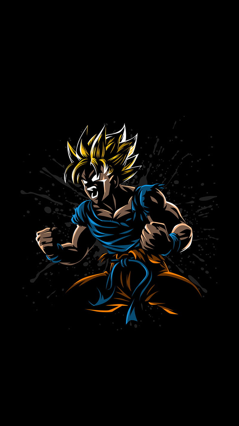 800x1422 Goku by JR, anime, black, HD phone wallpaper