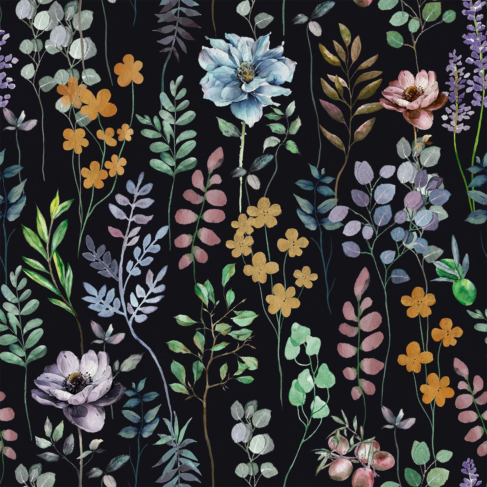 1600x1600 COSNIGHT Vintage Peel and Stick Wallpaper Boho, Dark Floral Wallpaper for Bathroom Bedroom Wall Decorative, Self Adhesive Removable Colorful Contact Paper for Cabinets 17.7in*118in : Amazon.com.au: Home Improvement